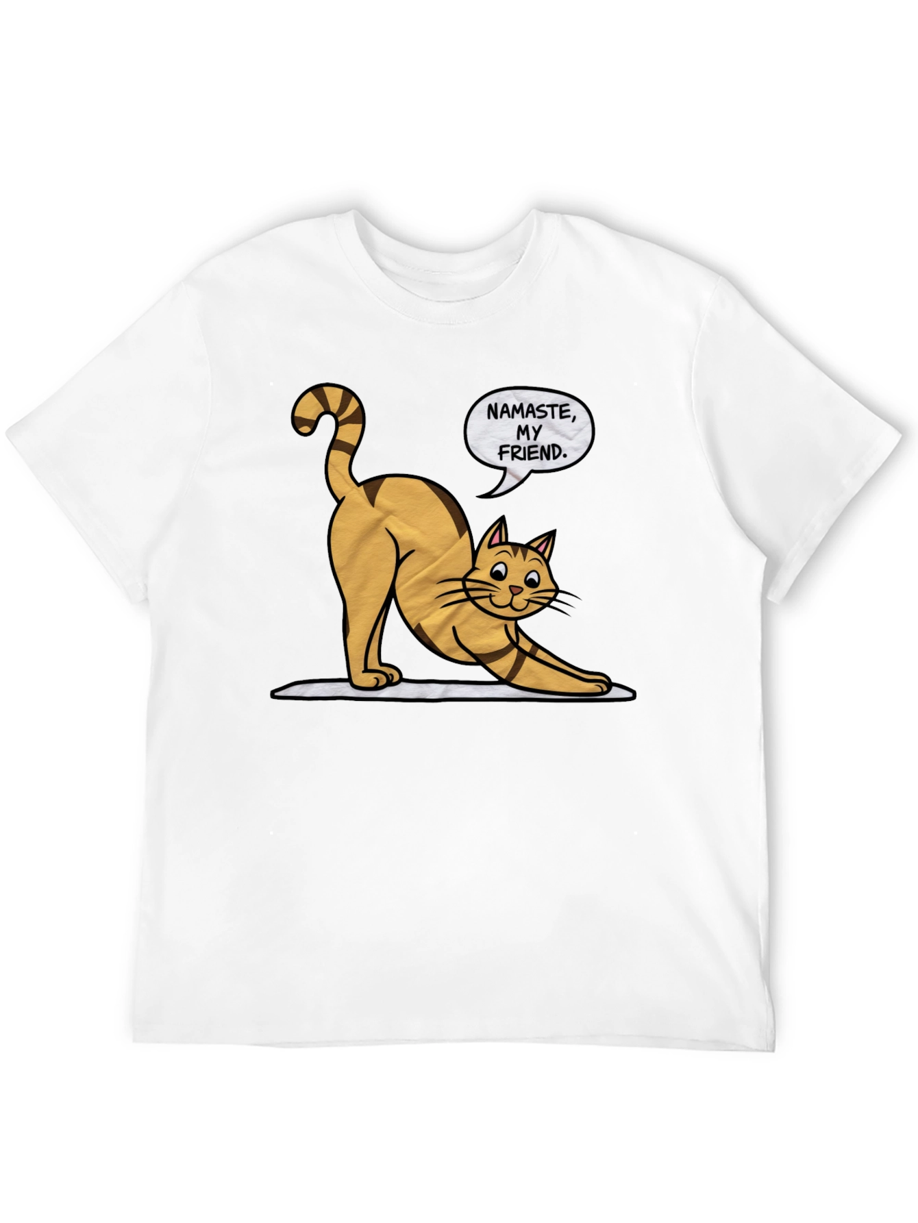 Namaste Cat Graphic T-Shirt - Yoga Kitten Tee