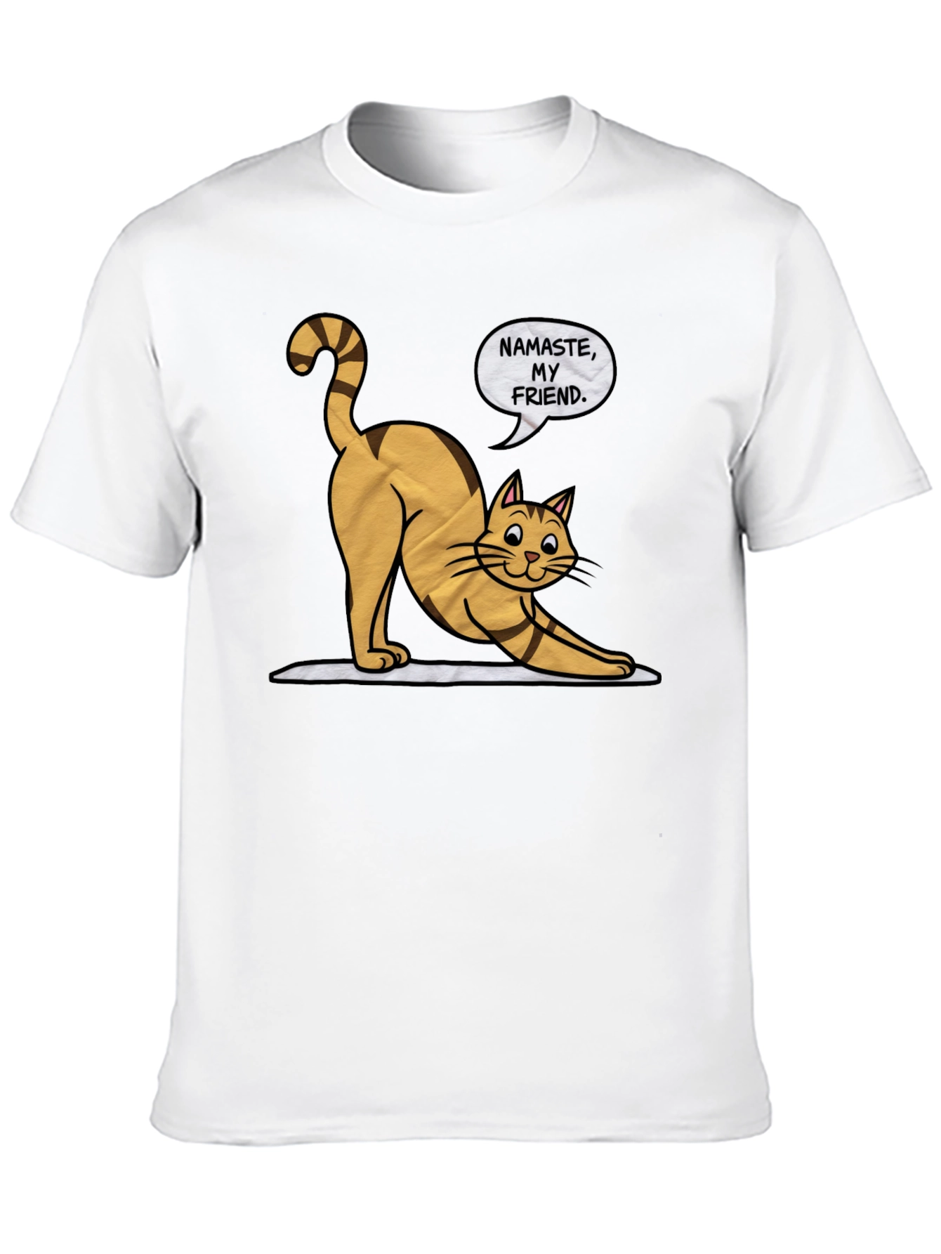 Namaste Cat Graphic T-Shirt - Yoga Kitten Tee