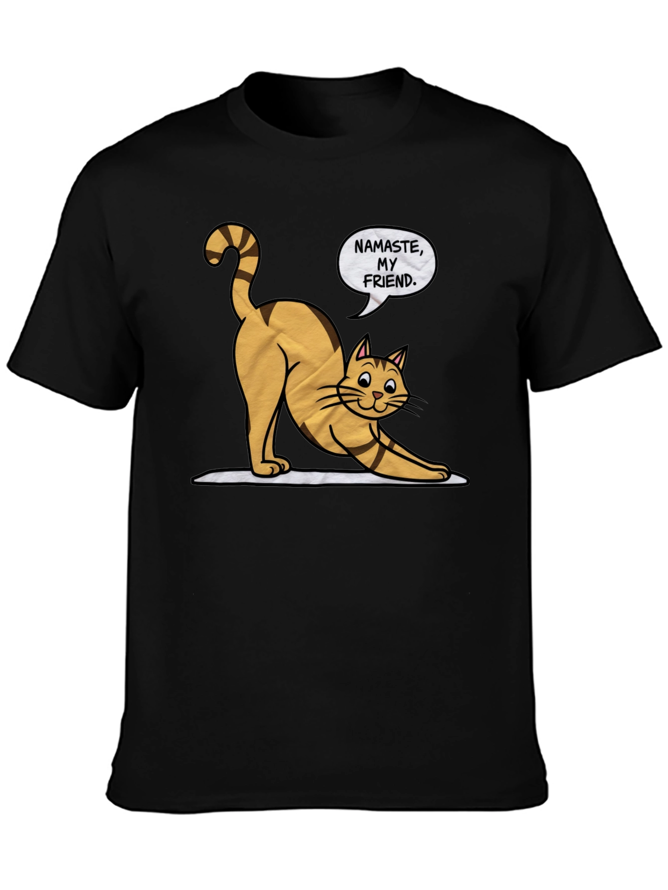 Namaste Cat Graphic T-Shirt - Yoga Kitten Tee