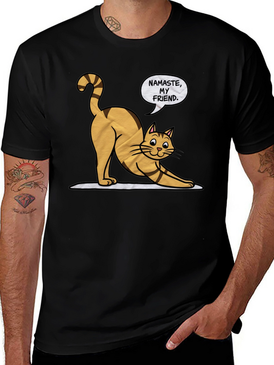 Namaste Cat Graphic T-Shirt - Yoga Kitten Tee
