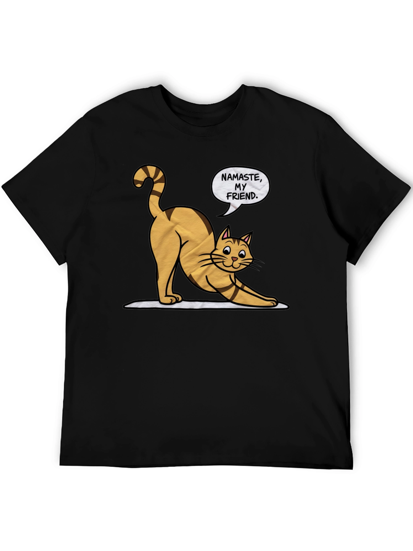Namaste Cat Graphic T-Shirt - Yoga Kitten Tee