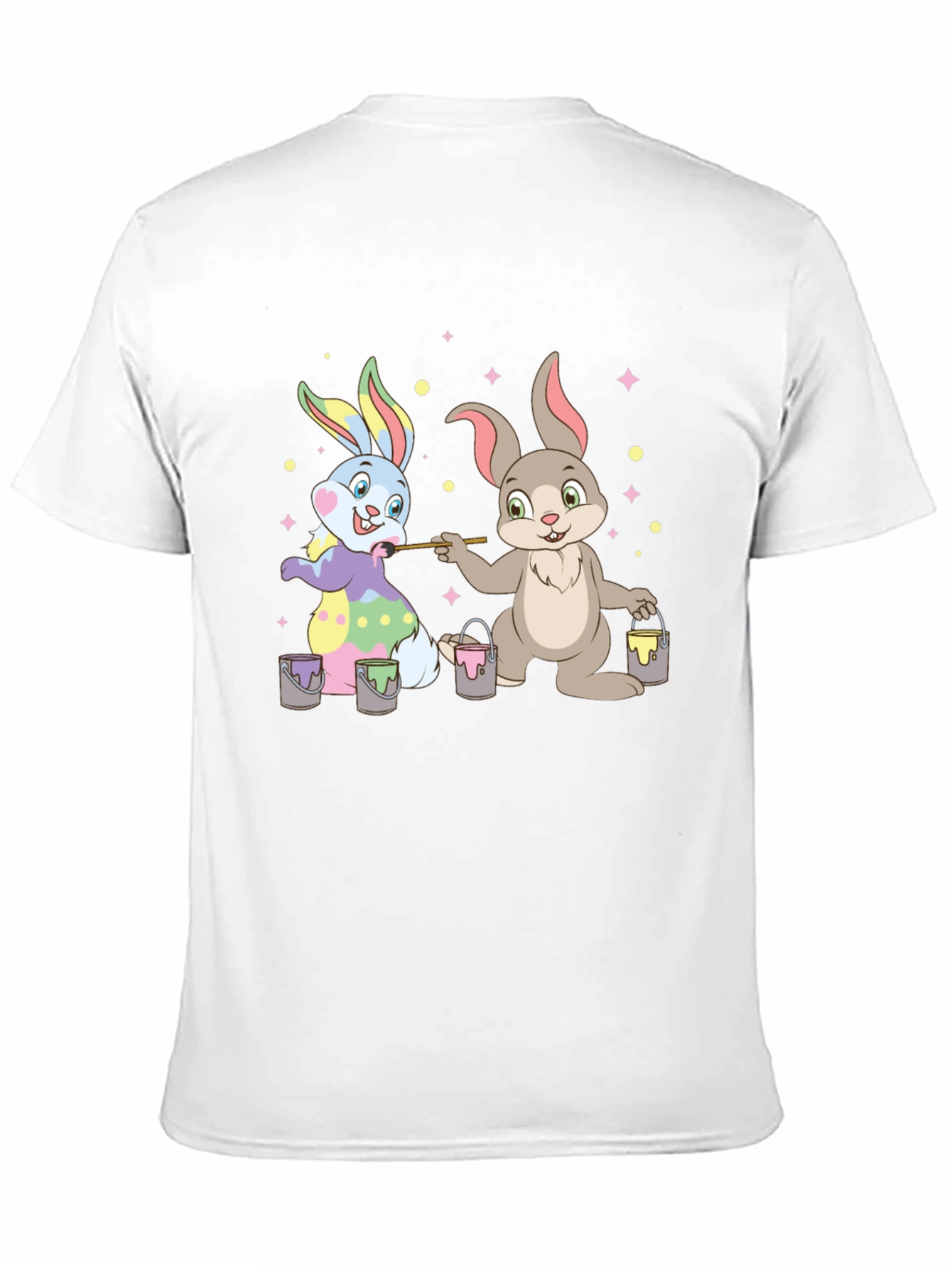 Easter Bunnies Painting T-Shirt - Fun Holiday Tee