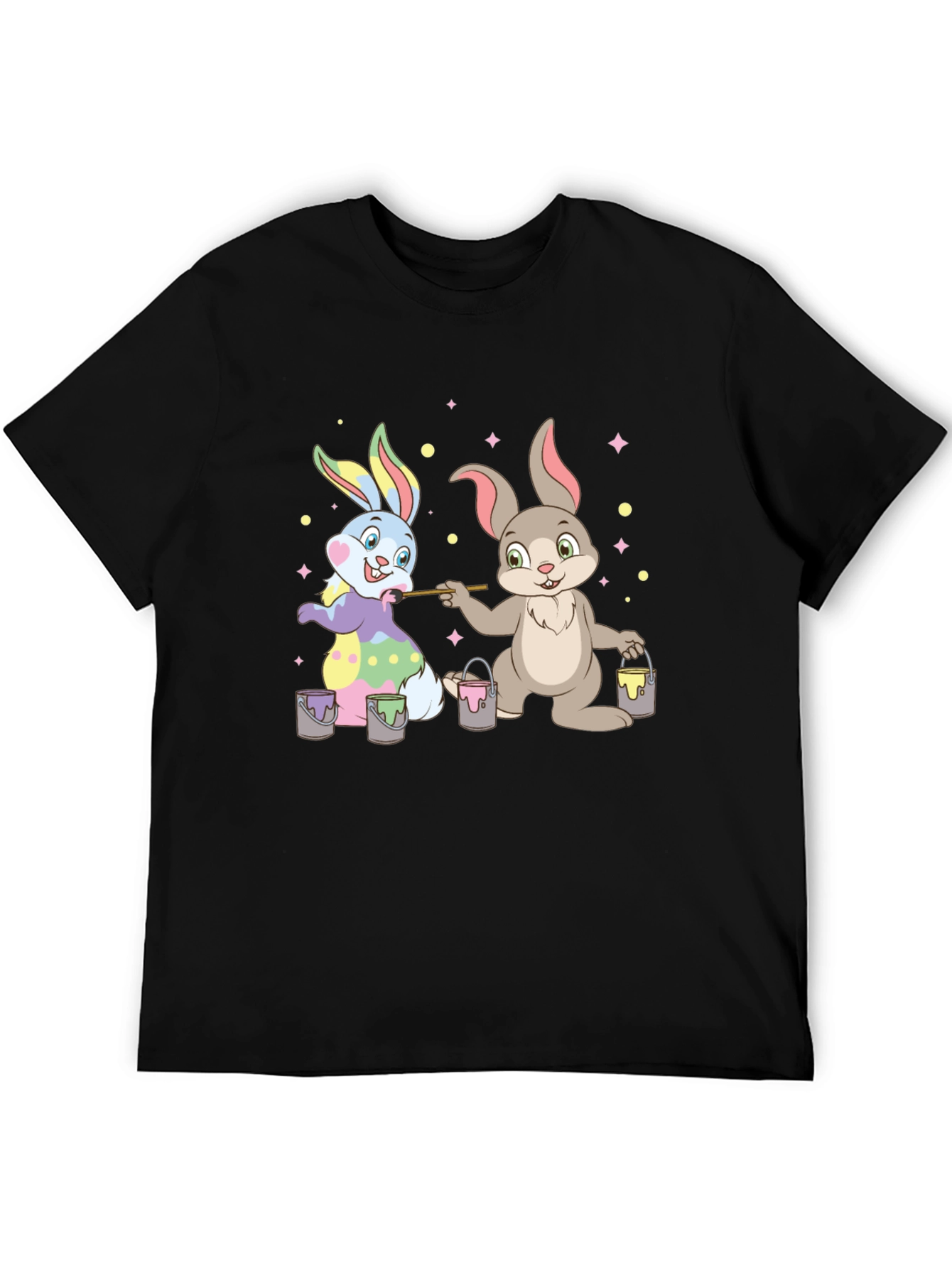 Easter Bunnies Painting T-Shirt - Fun Holiday Tee