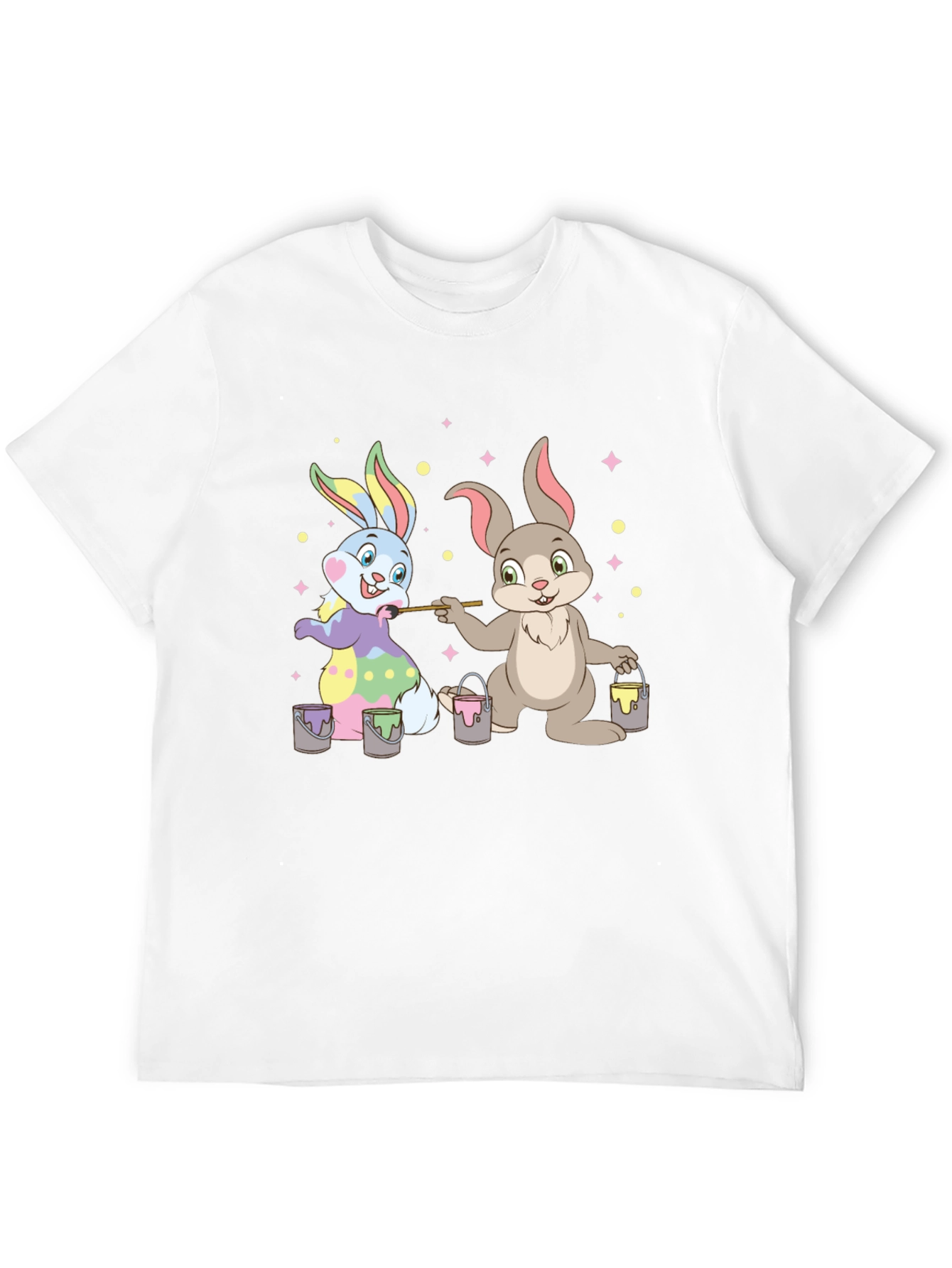 Easter Bunnies Painting T-Shirt - Fun Holiday Tee