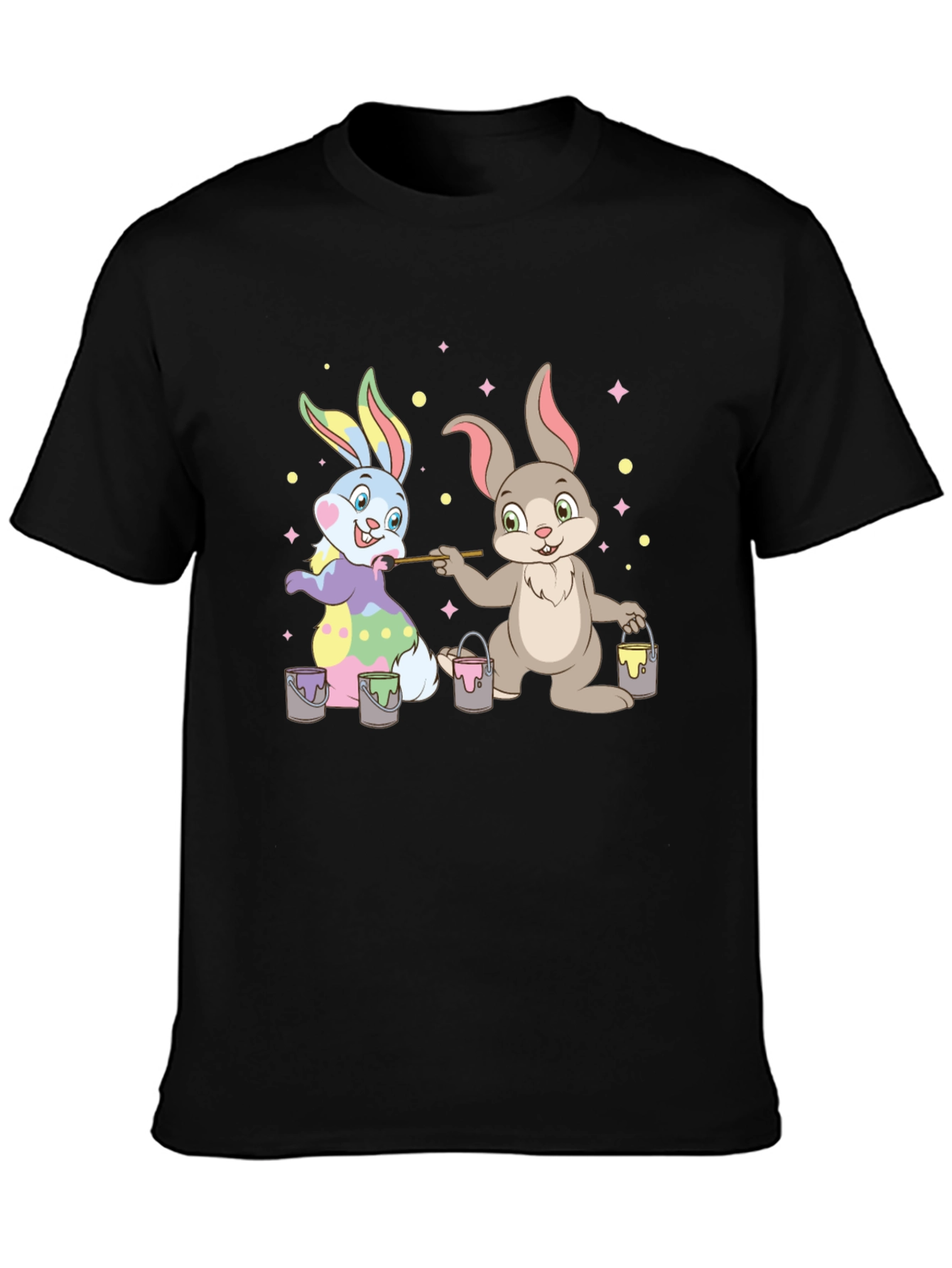 Easter Bunnies Painting T-Shirt - Fun Holiday Tee