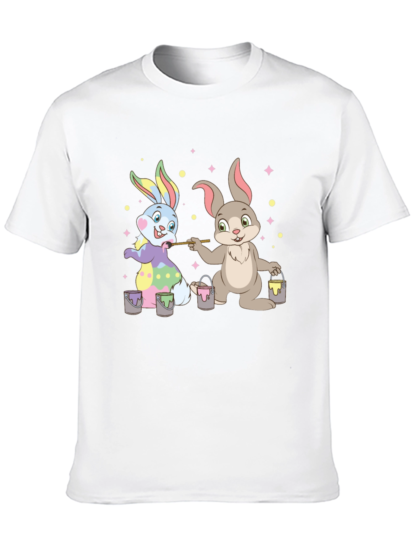 Easter Bunnies Painting T-Shirt - Fun Holiday Tee