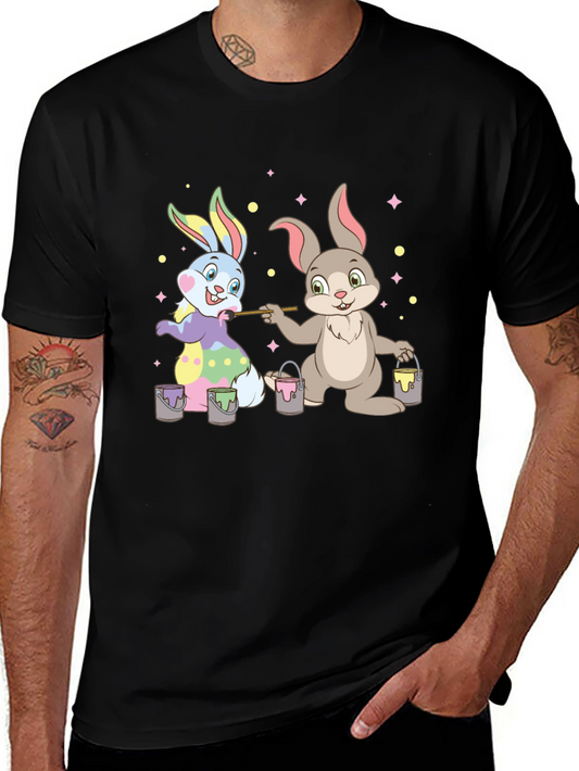 Easter Bunnies Painting T-Shirt - Fun Holiday Tee