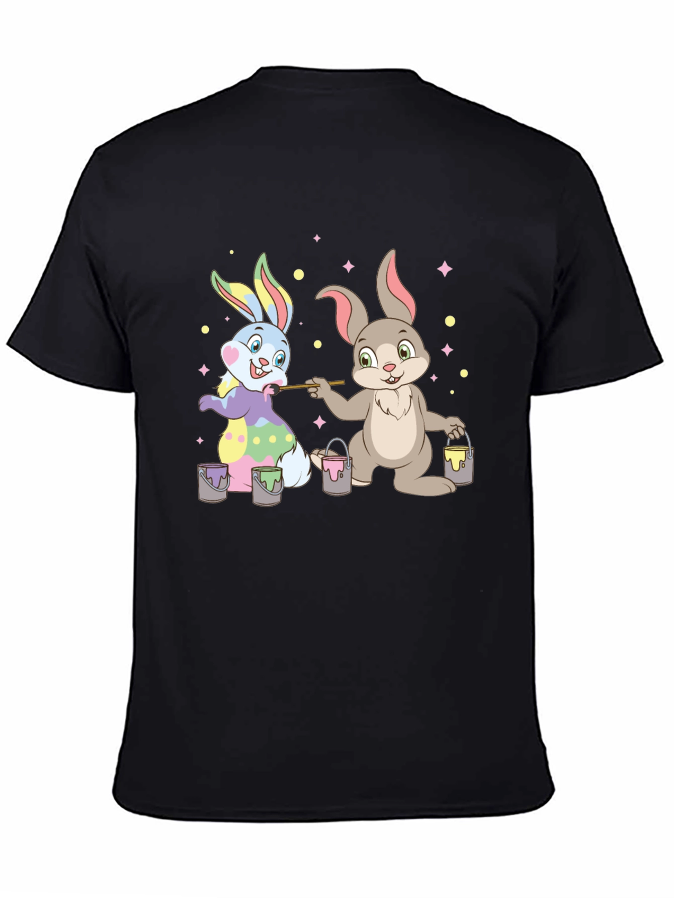 Easter Bunnies Painting T-Shirt - Fun Holiday Tee