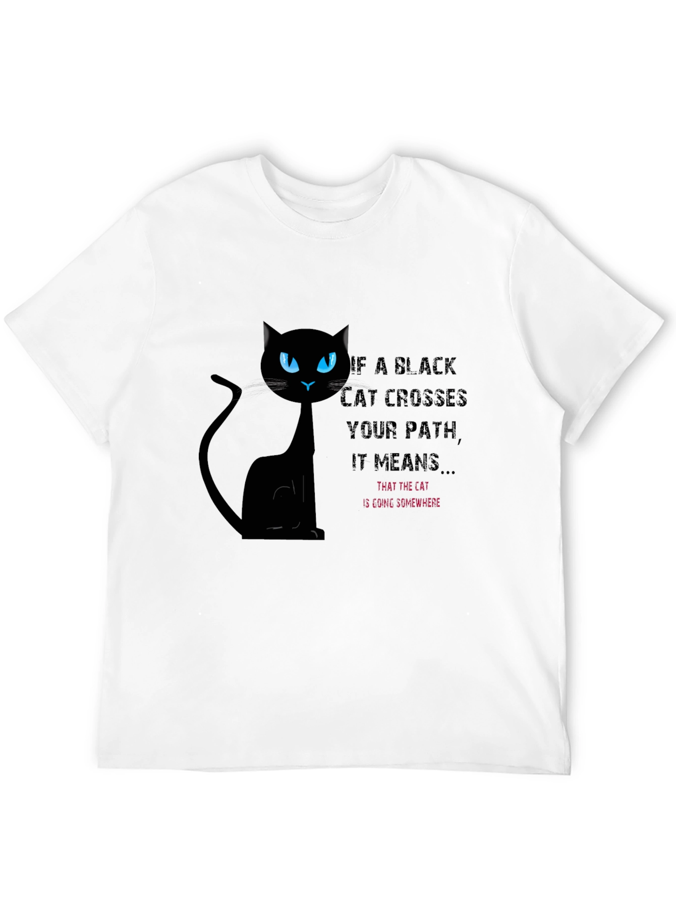 Black Cat Crossing Path T-Shirt