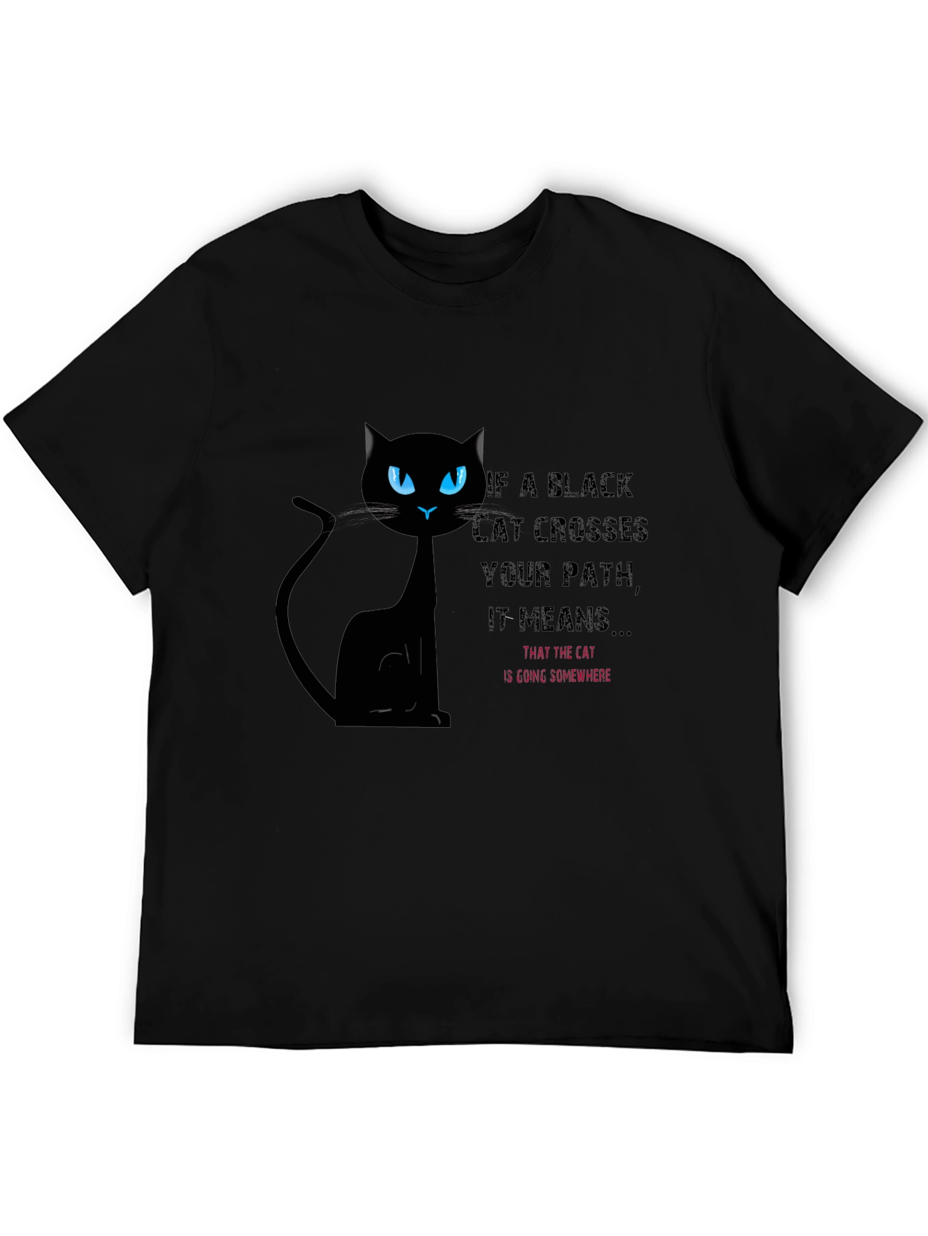 Black Cat Crossing Path T-Shirt