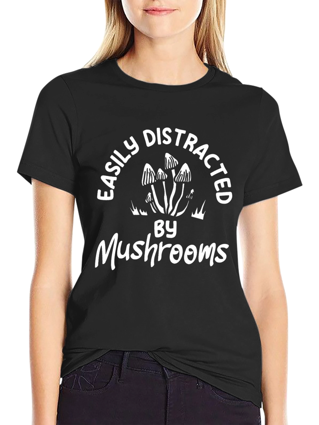 Easily Distracted By Mushrooms Graphic Tee