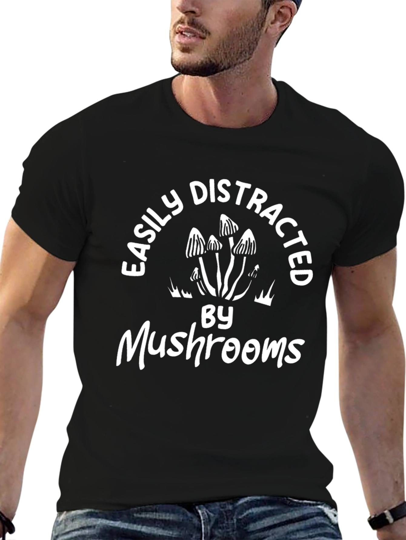Easily Distracted By Mushrooms Graphic Tee