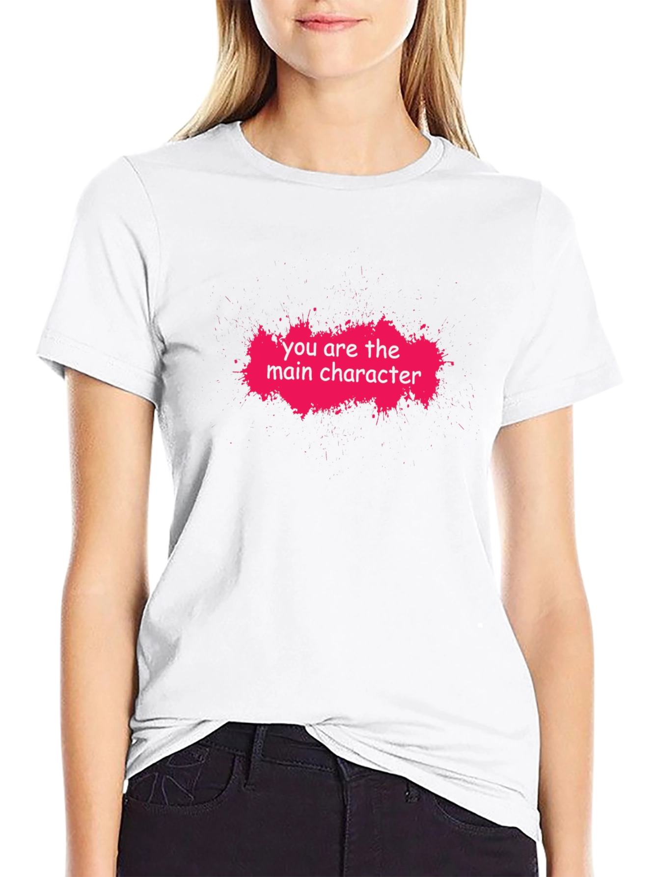 Main Character Graphic Tee - Trendy Black T-Shirt