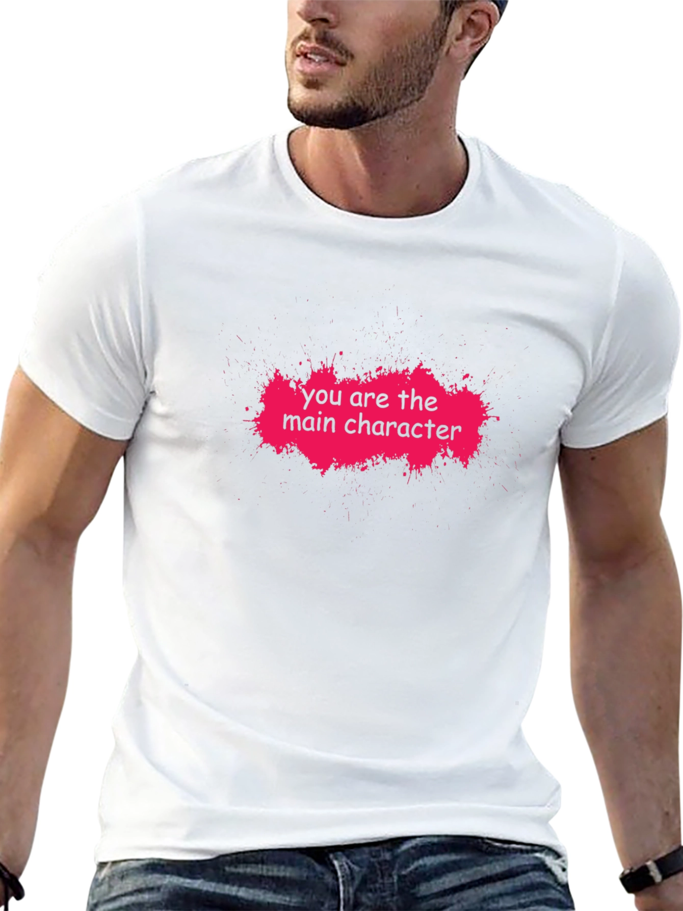 Main Character Graphic Tee - Trendy Black T-Shirt