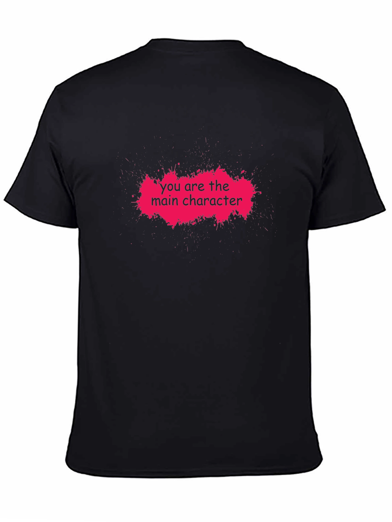 Main Character Graphic Tee - Trendy Black T-Shirt