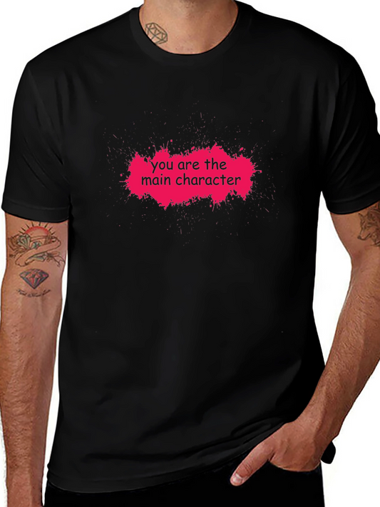 Main Character Graphic Tee - Trendy Black T-Shirt