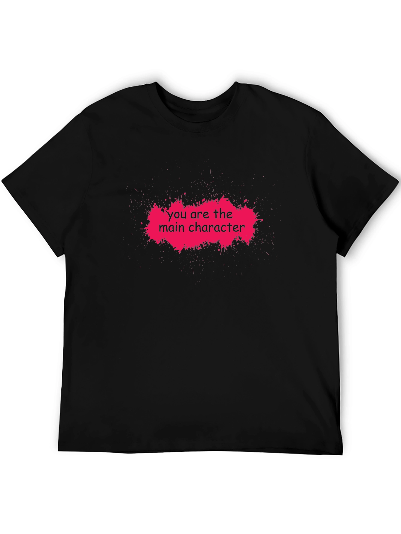 Main Character Graphic Tee - Trendy Black T-Shirt
