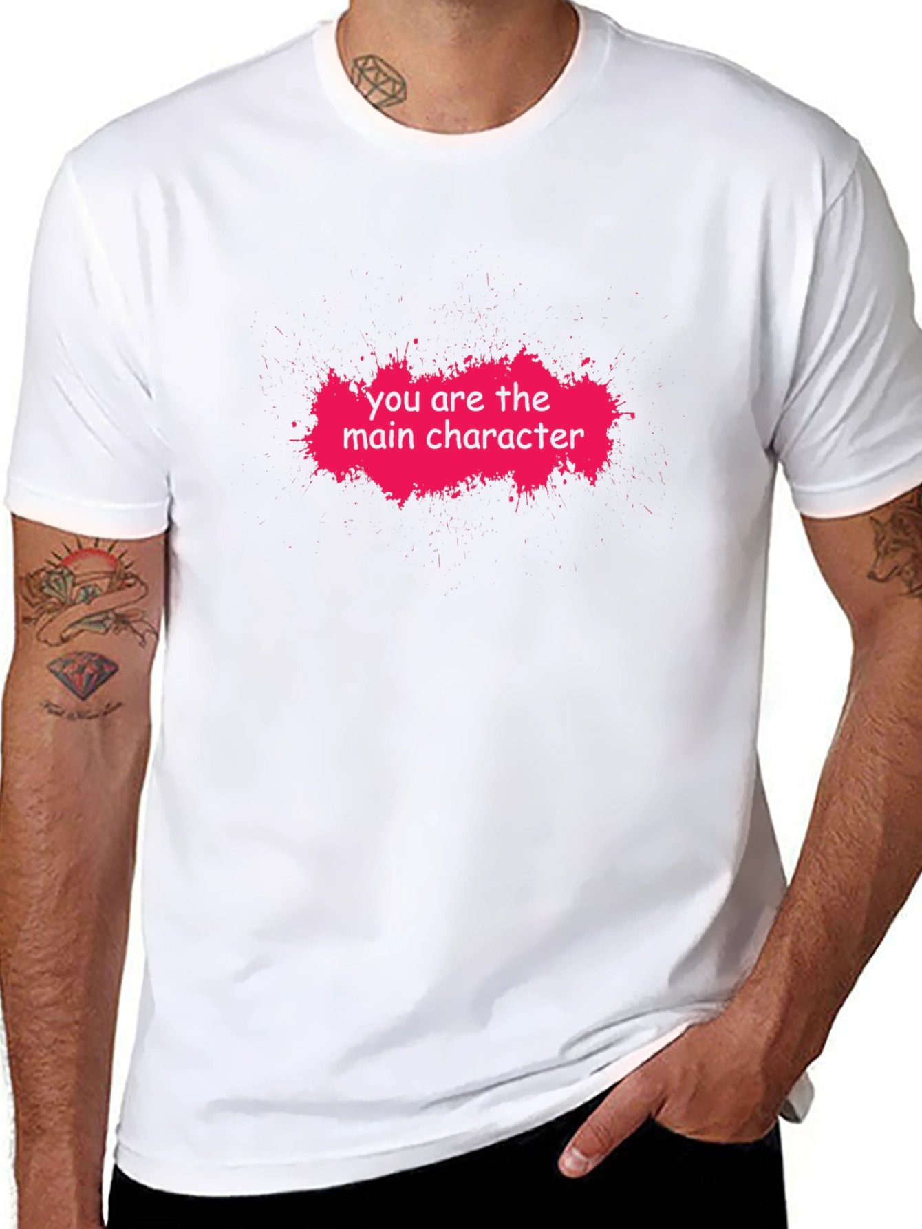 Main Character Graphic Tee - Trendy Black T-Shirt
