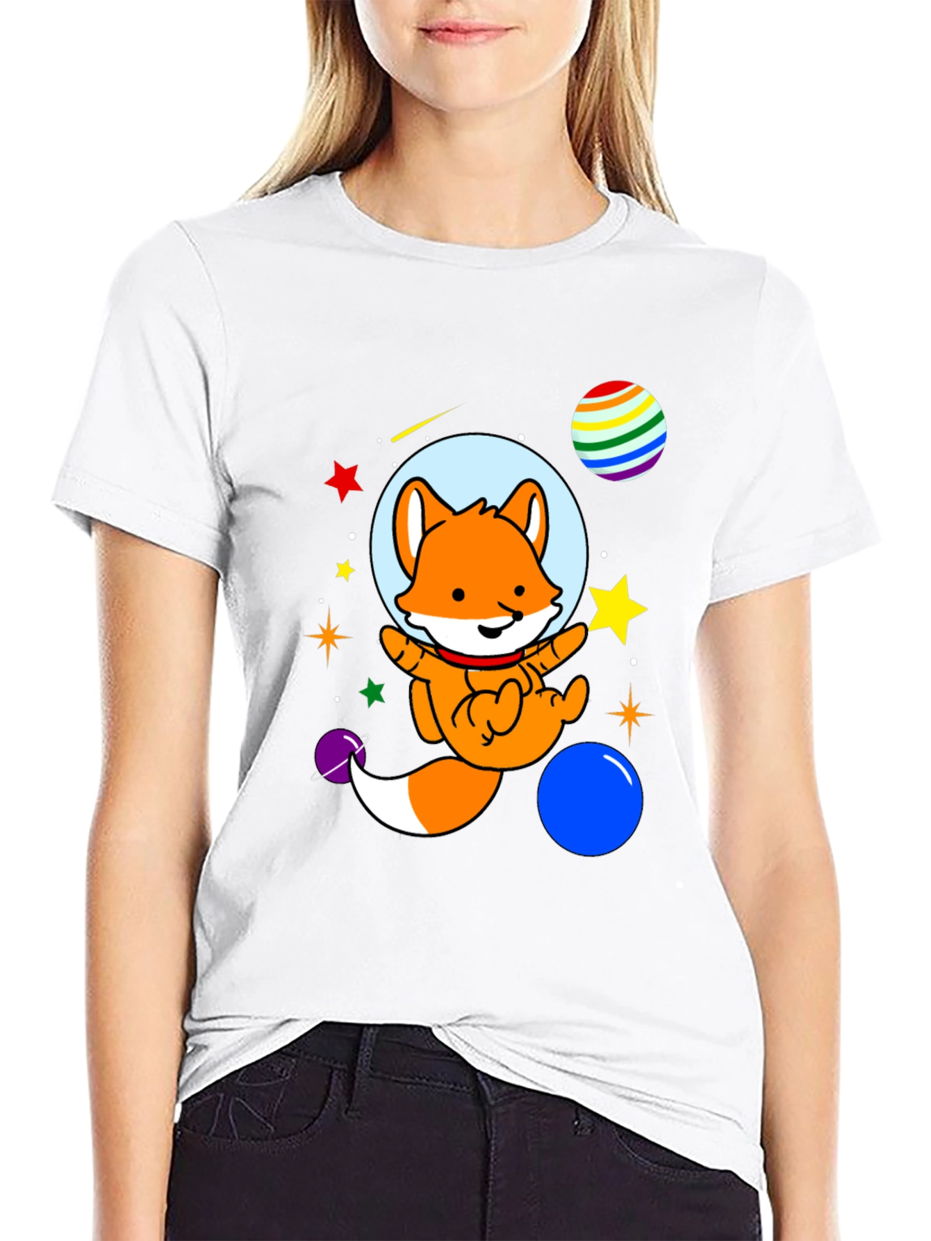 Space Fox T-Shirt - Cute Astronaut Design
