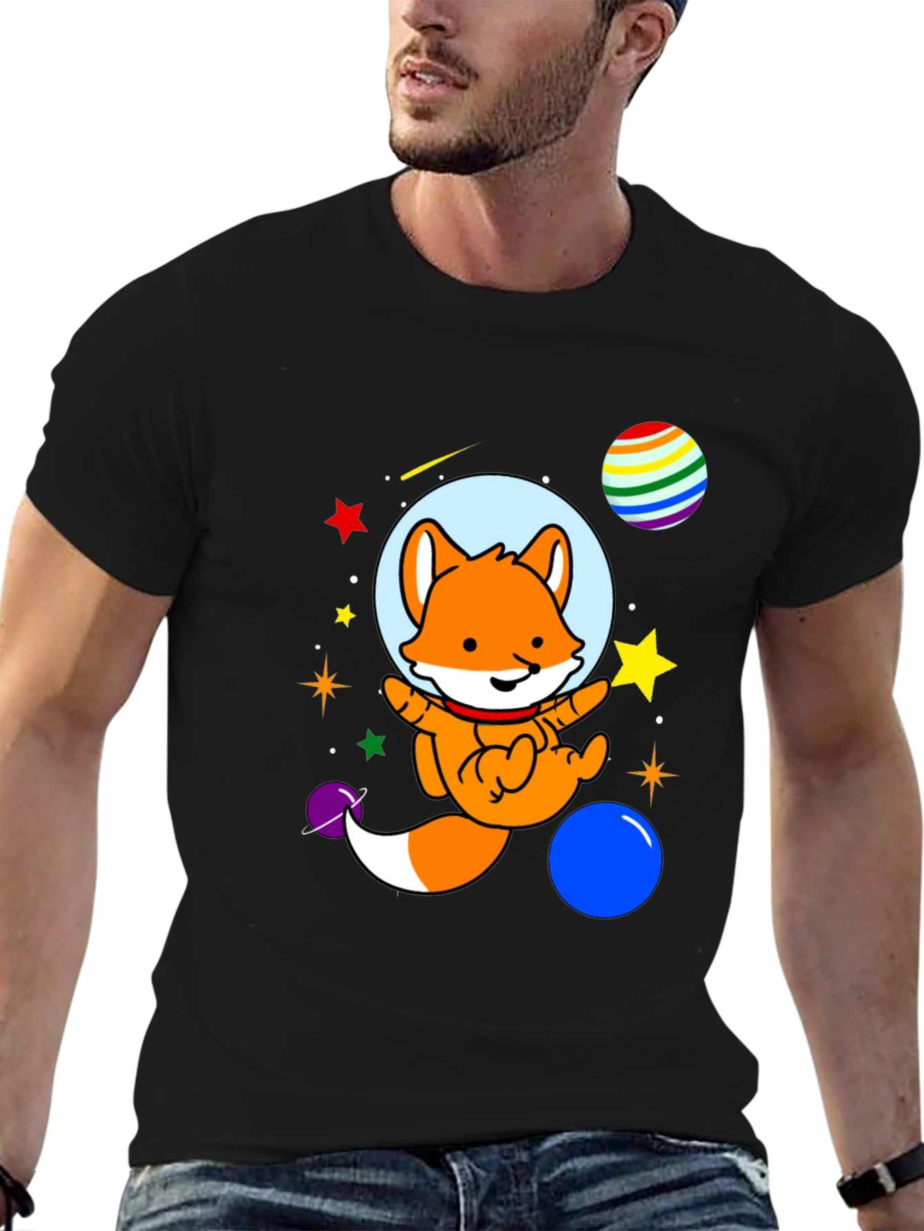 Space Fox T-Shirt - Cute Astronaut Design