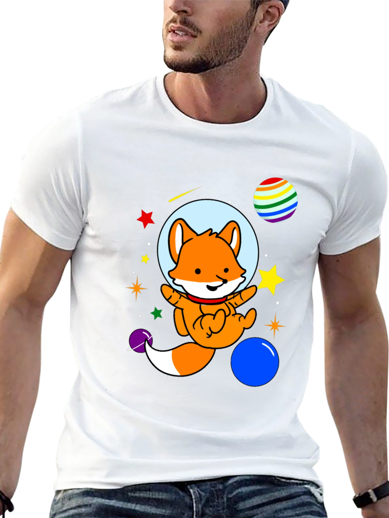 Space Fox T-Shirt - Cute Astronaut Design