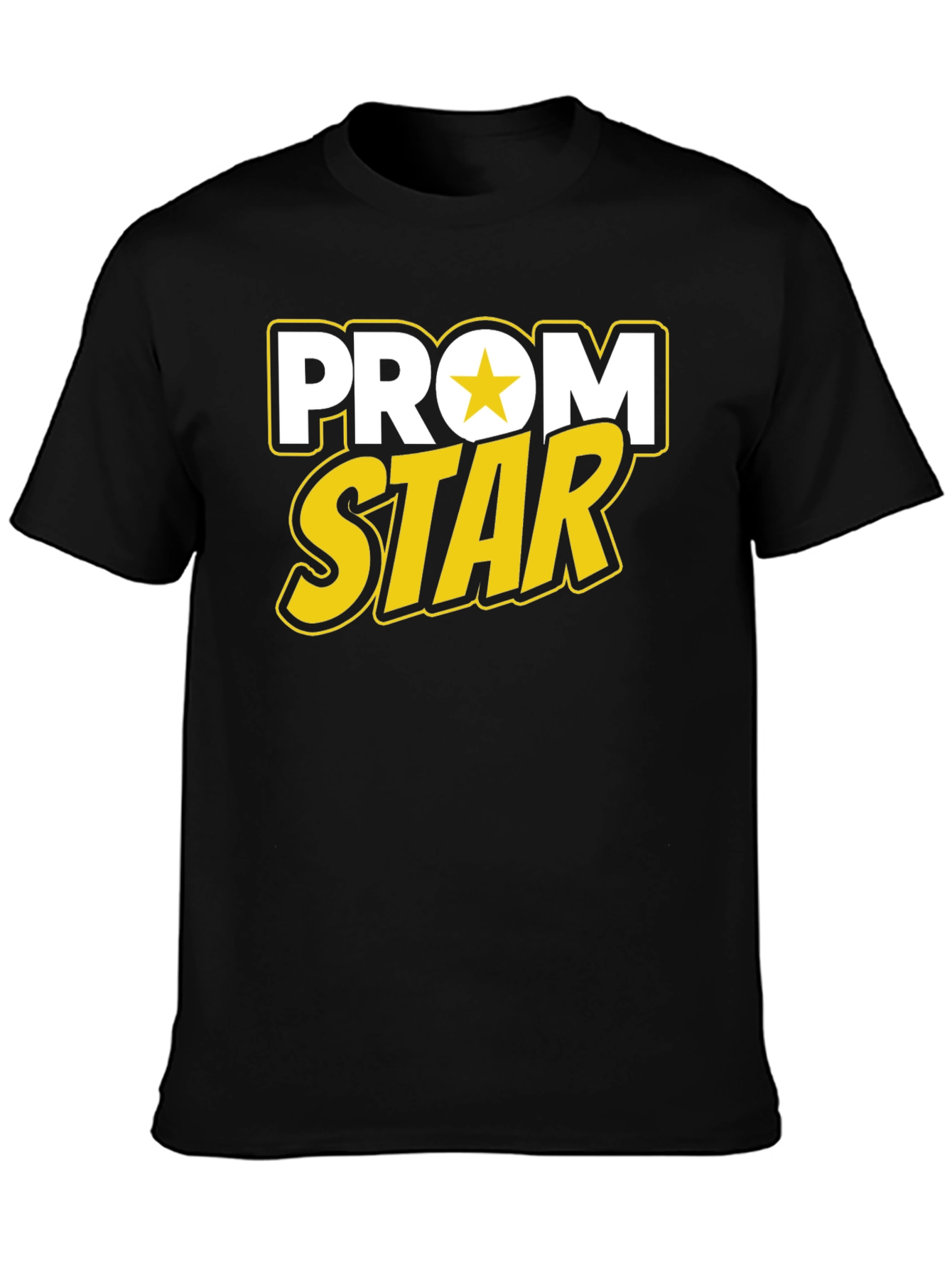 Prom Star Graphic Tee - Black Cotton T-Shirt