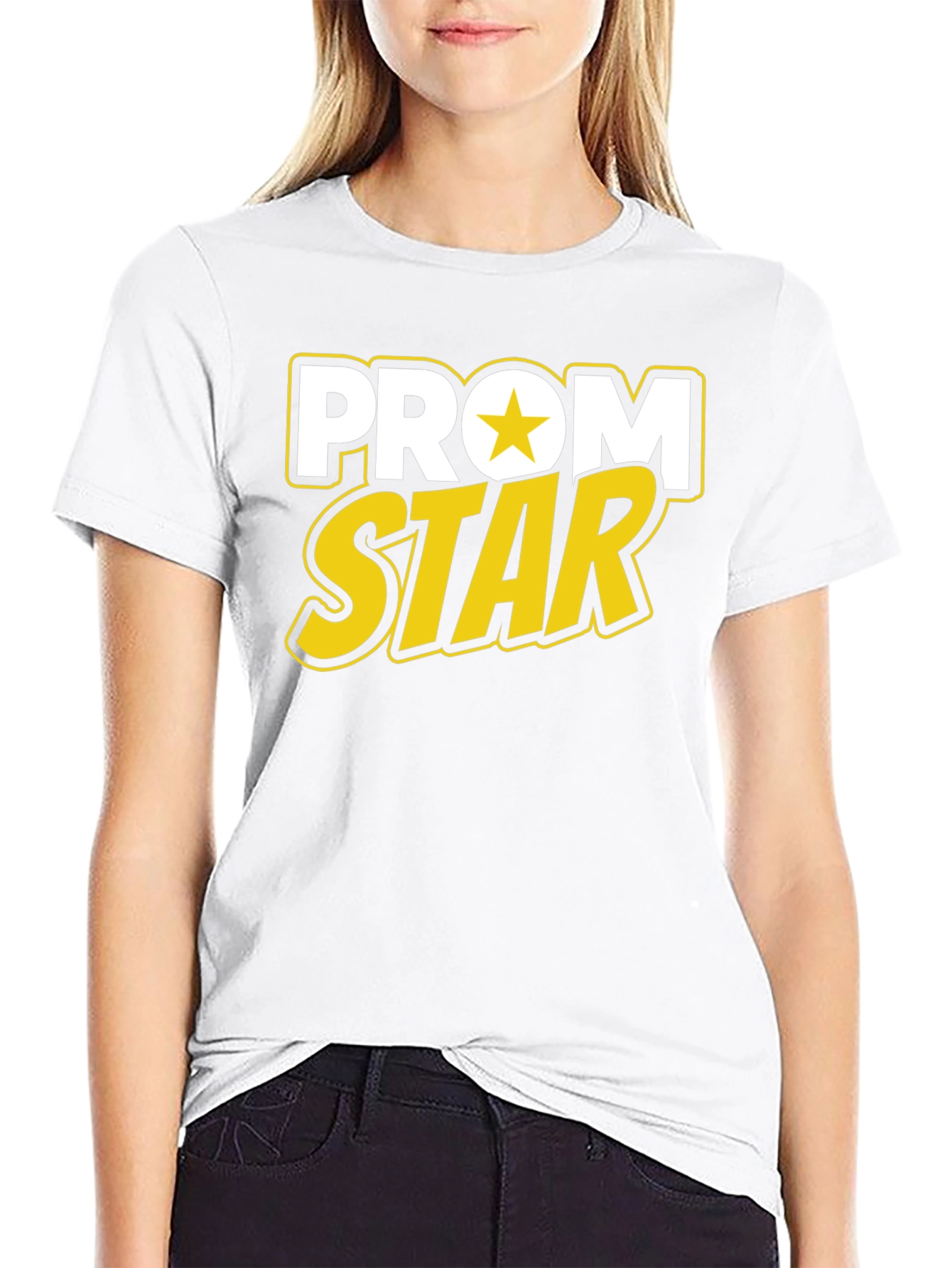Prom Star Graphic Tee - Black Cotton T-Shirt