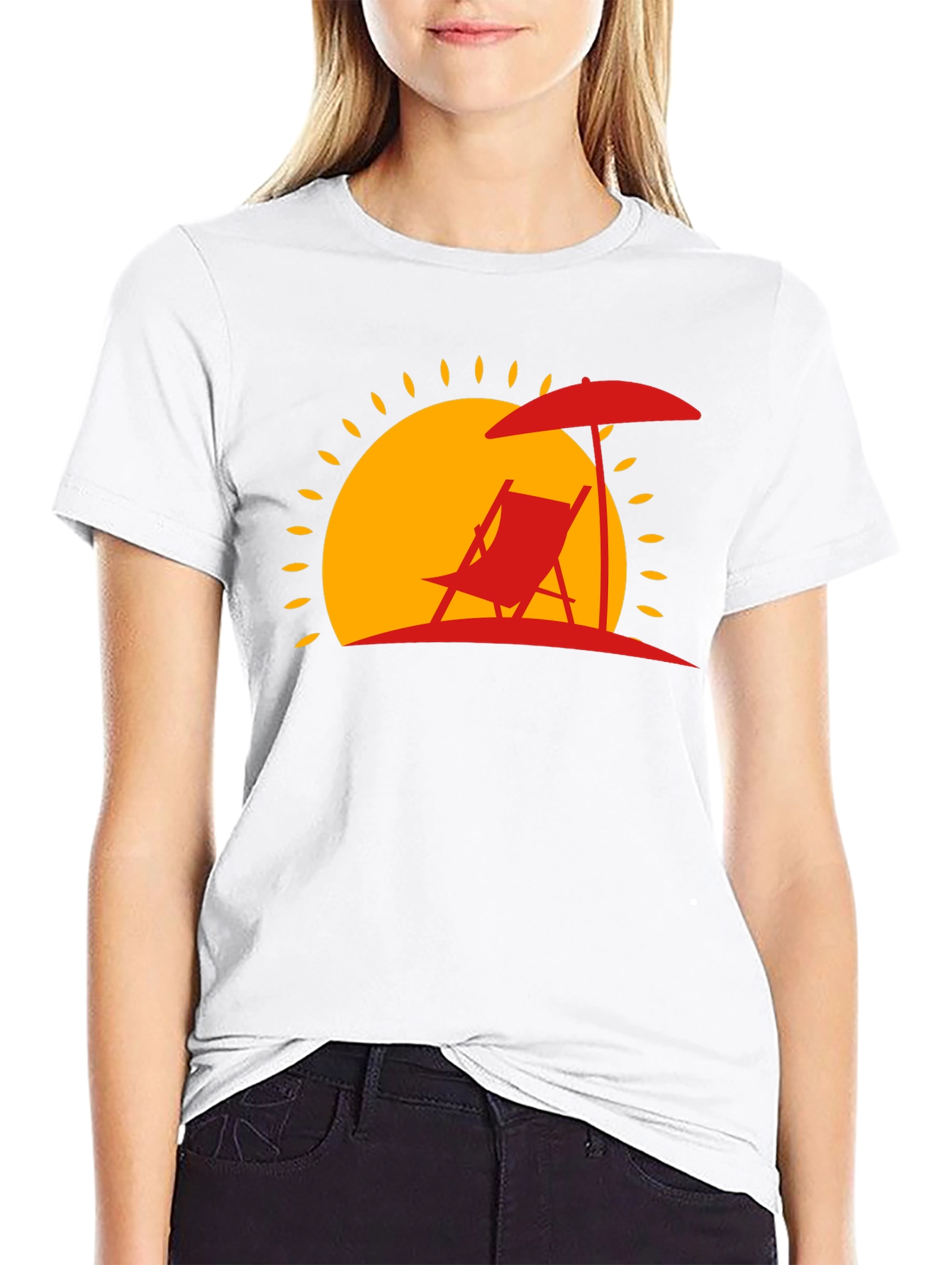 Relaxing Beach Scene Graphic Tee