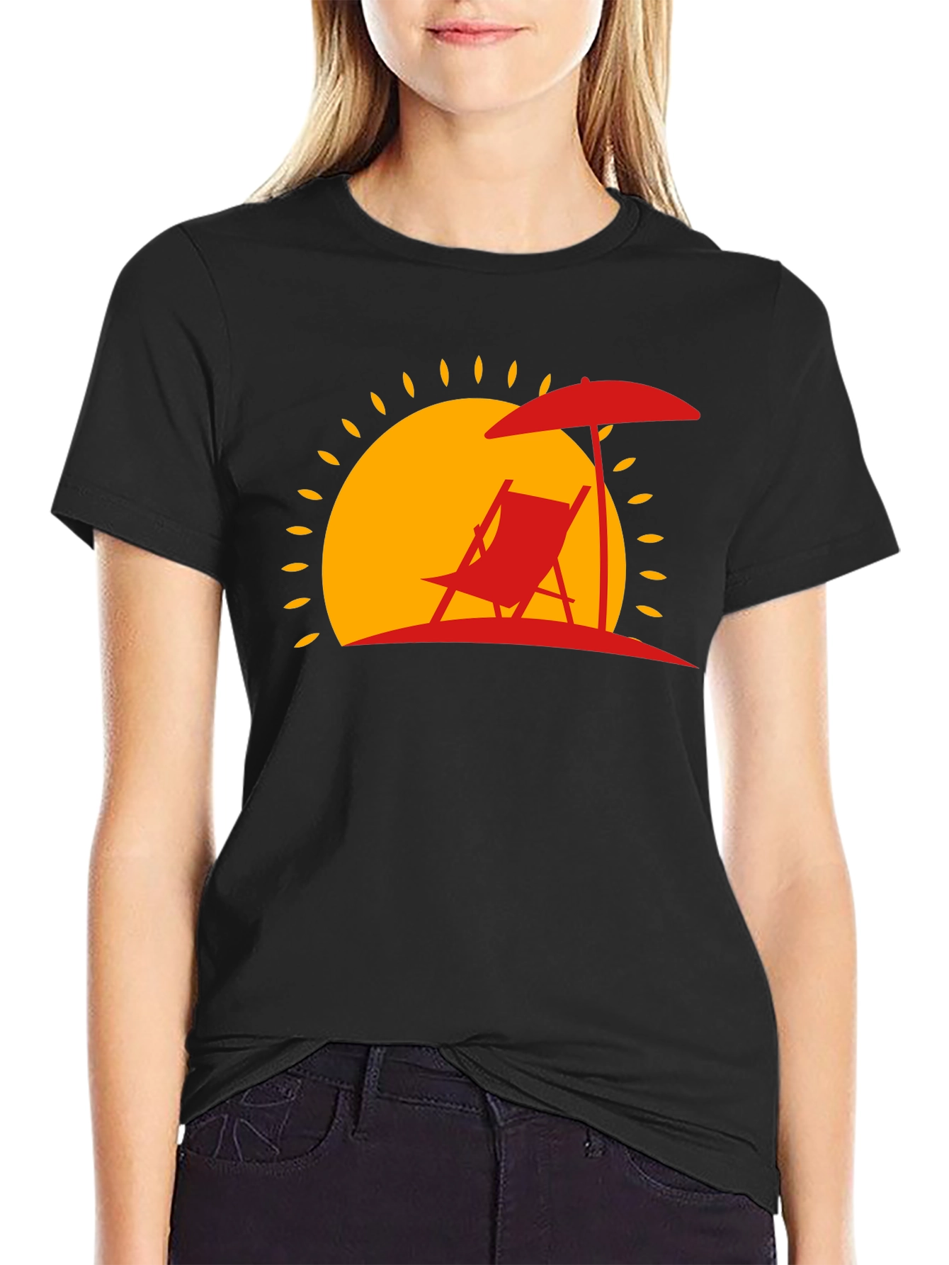 Relaxing Beach Scene Graphic Tee