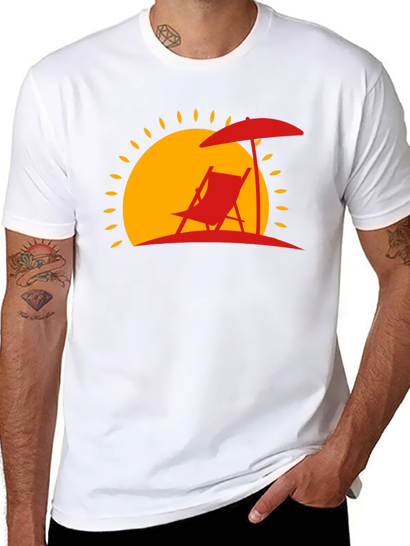 Relaxing Beach Scene Graphic Tee