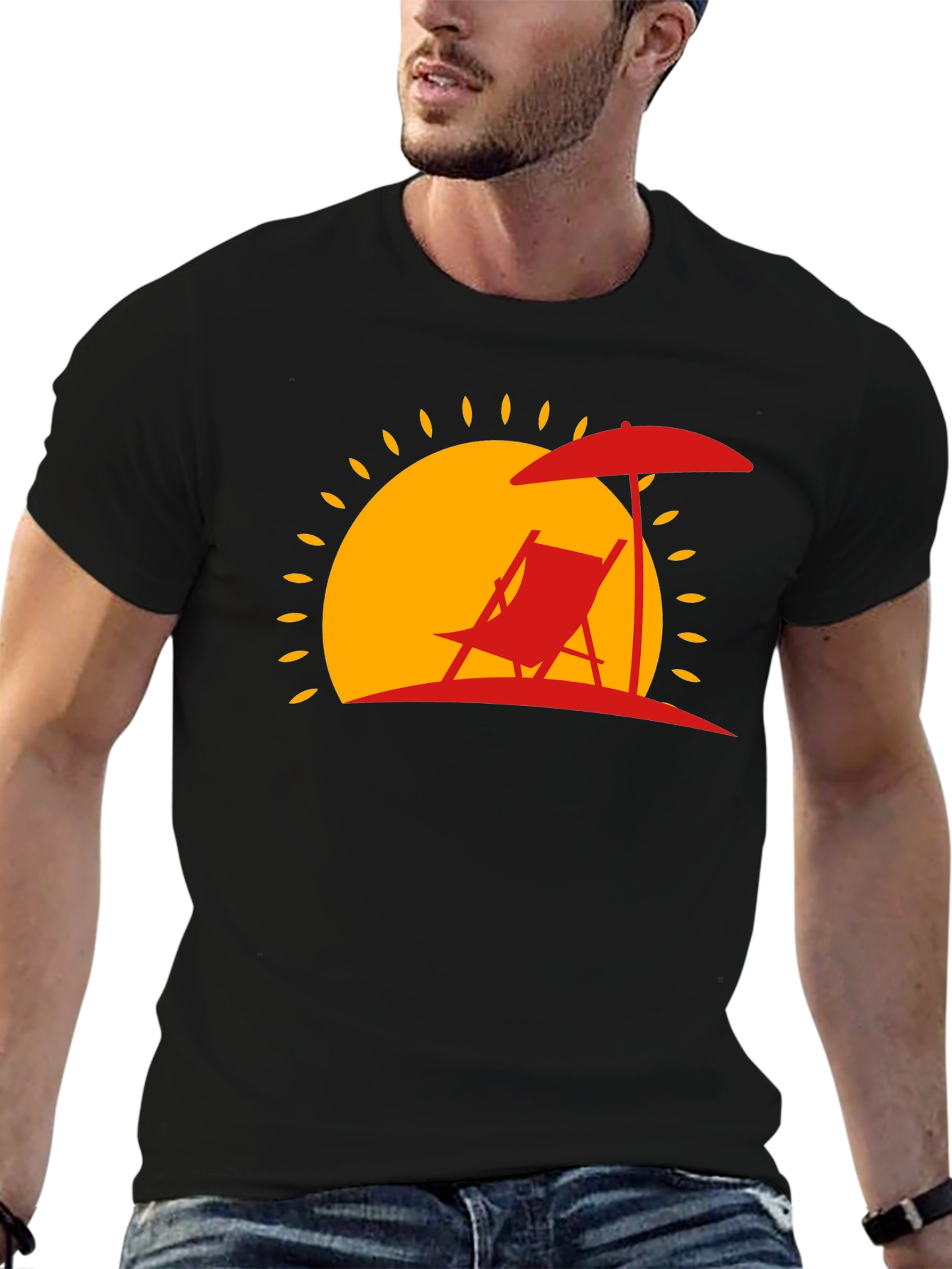 Relaxing Beach Scene Graphic Tee