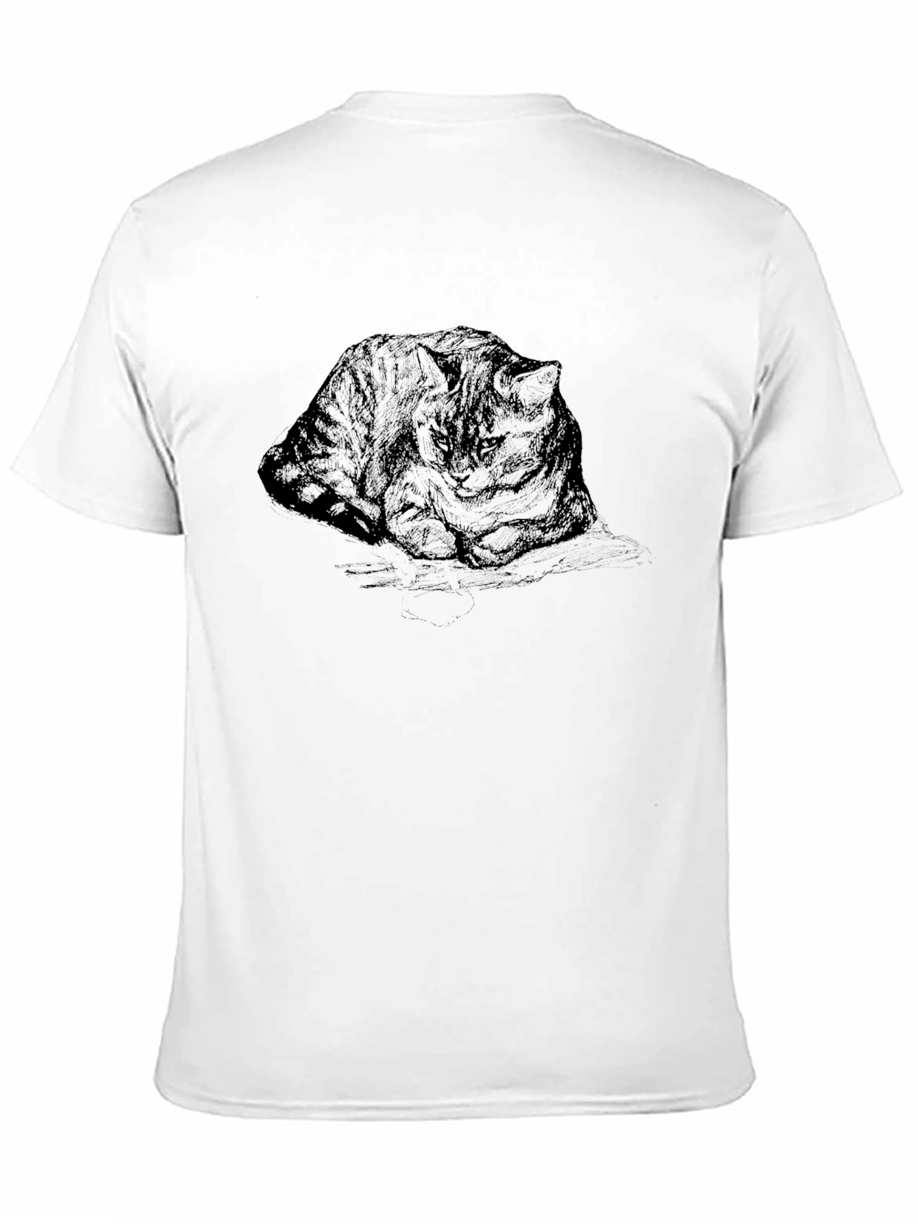 Sleeping Cat Graphic Tee - Unisex Black T-Shirt