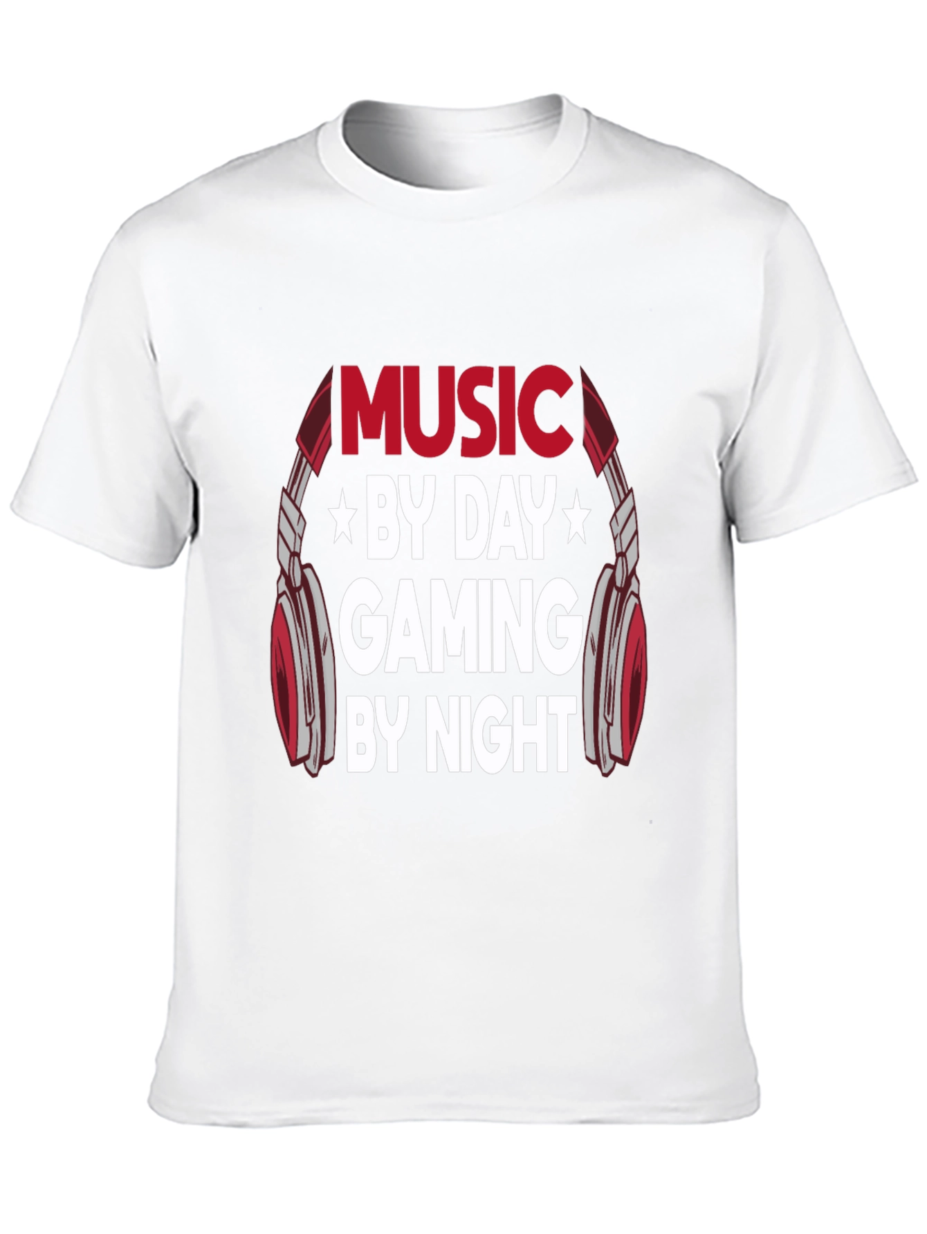 Music By Day Gaming By Night Graphic Tee