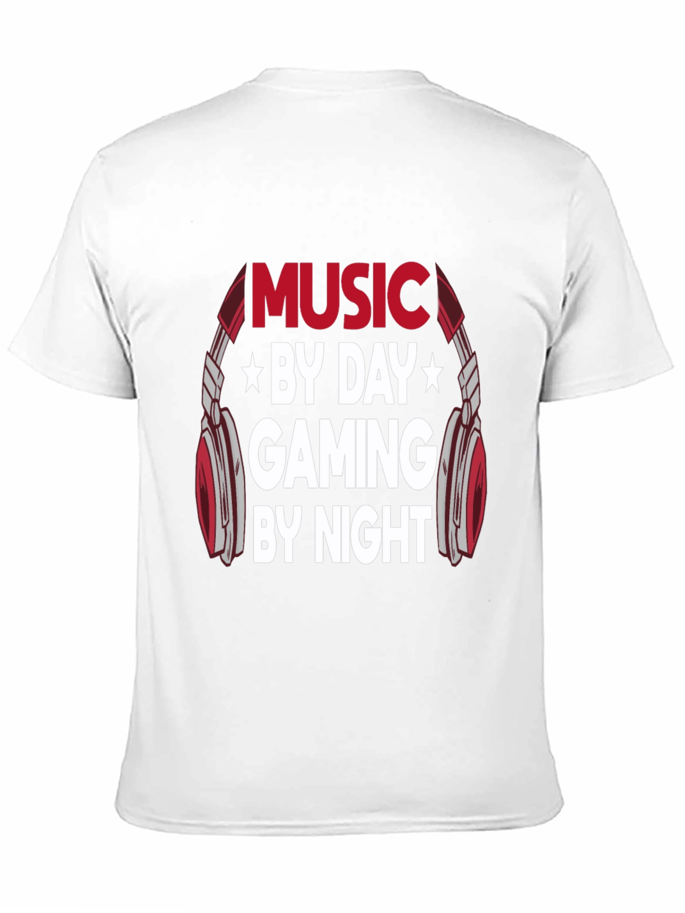 Music By Day Gaming By Night Graphic Tee
