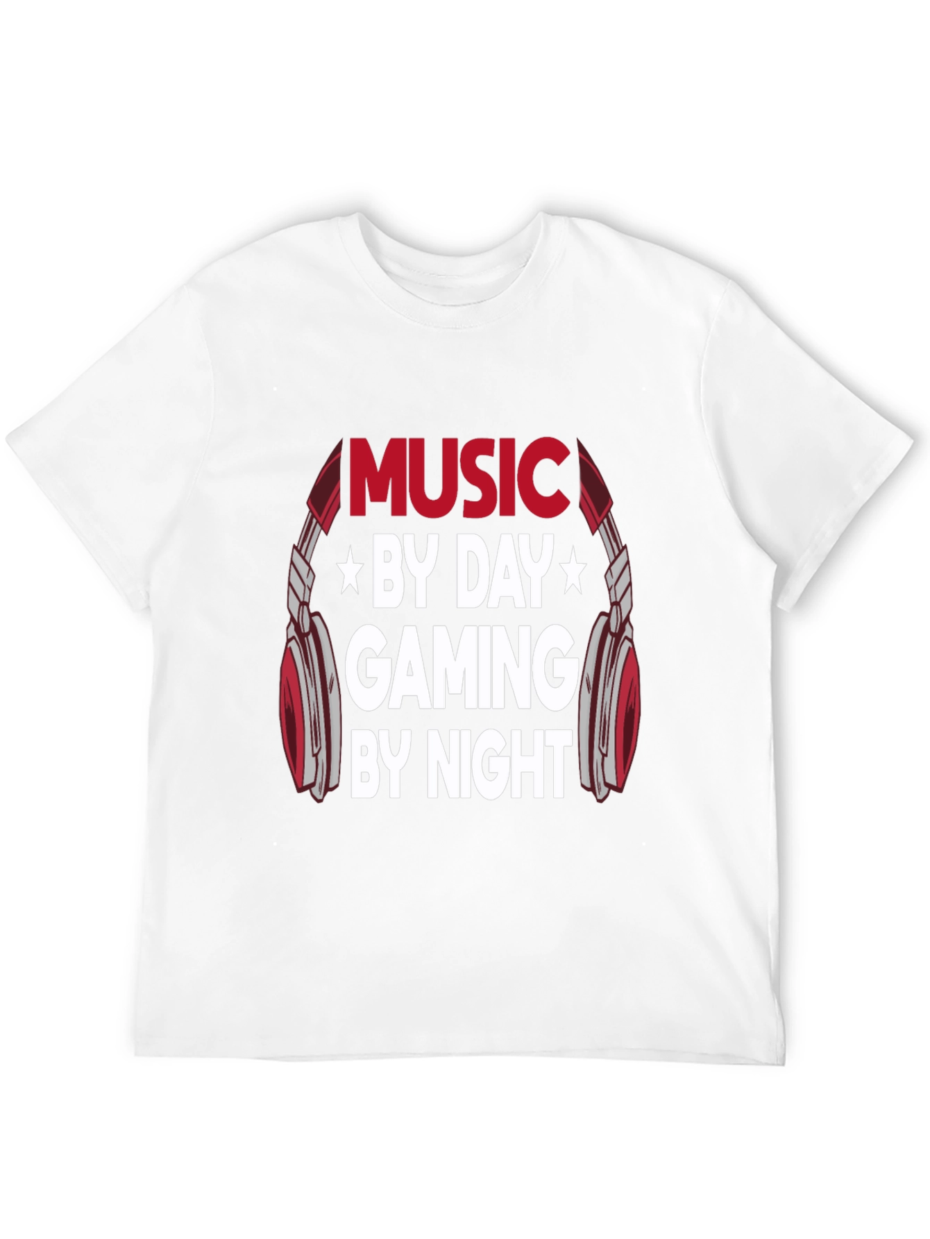 Music By Day Gaming By Night Graphic Tee