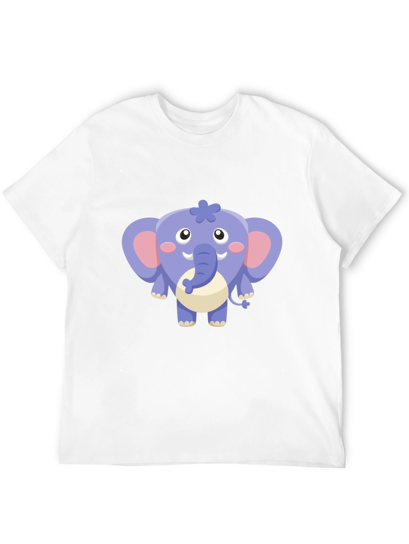Cute Cartoon Elephant Graphic Tee - Black Cotton Shirt