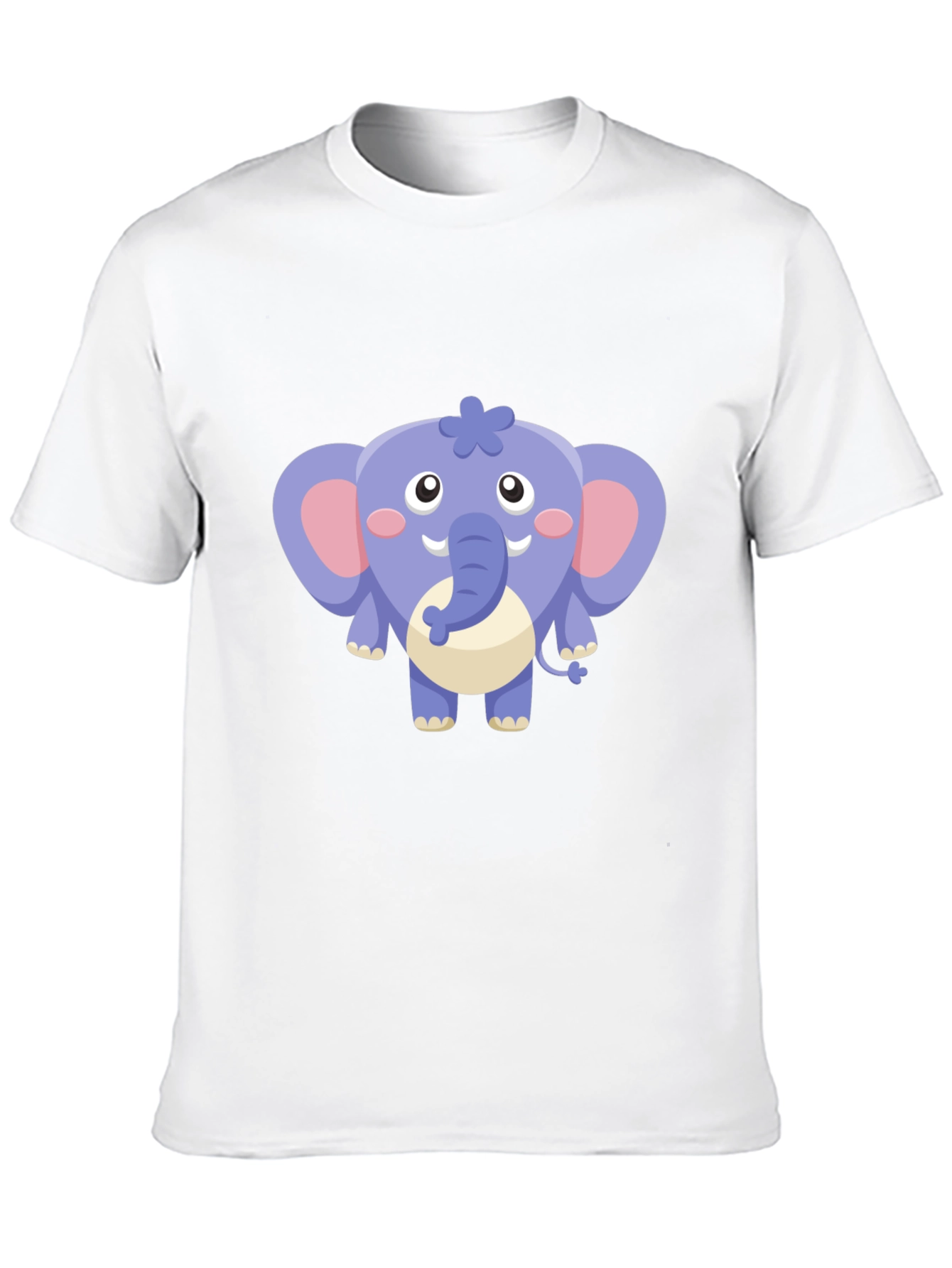 Cute Cartoon Elephant Graphic Tee - Black Cotton Shirt
