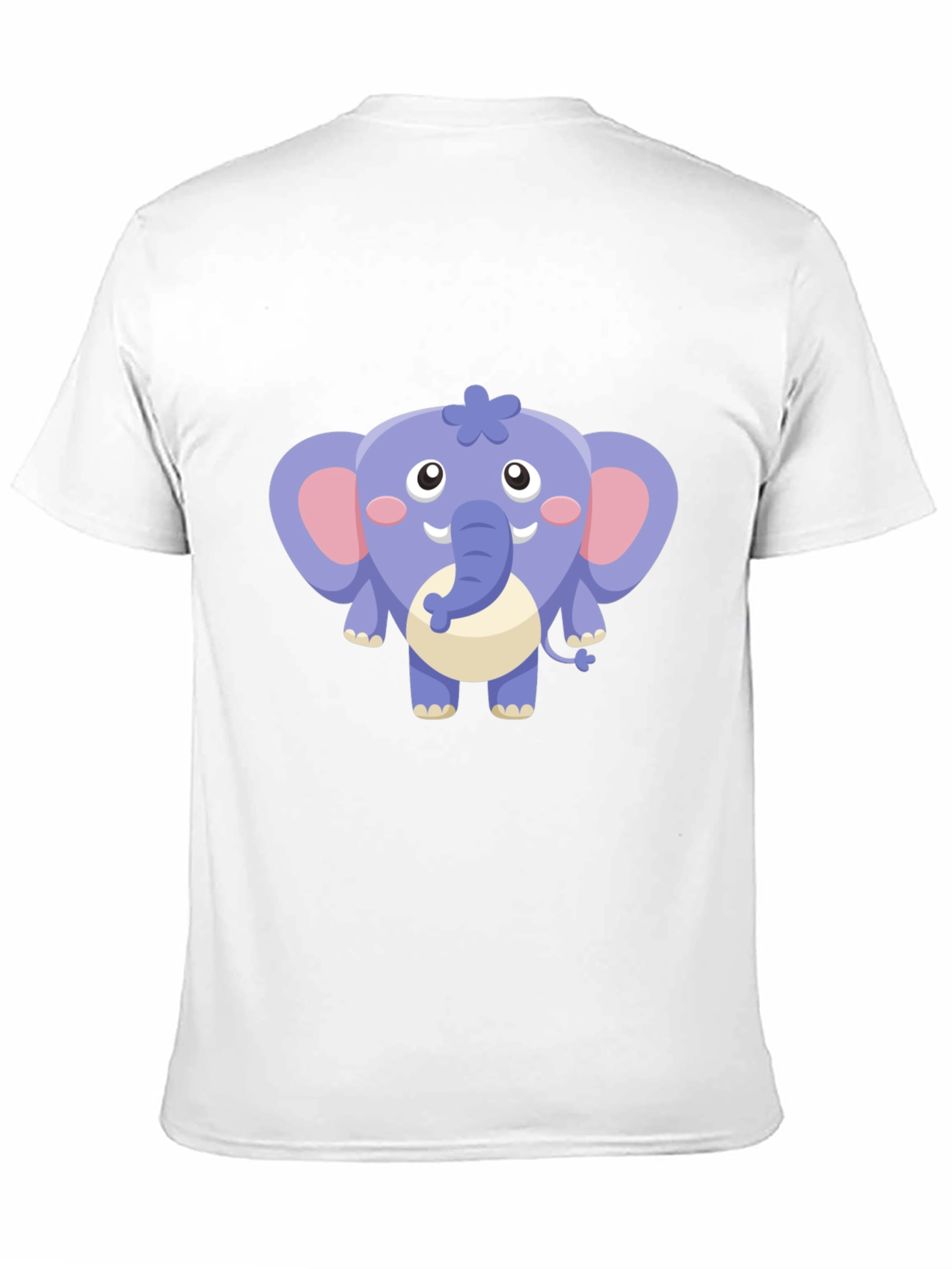 Cute Cartoon Elephant Graphic Tee - Black Cotton Shirt