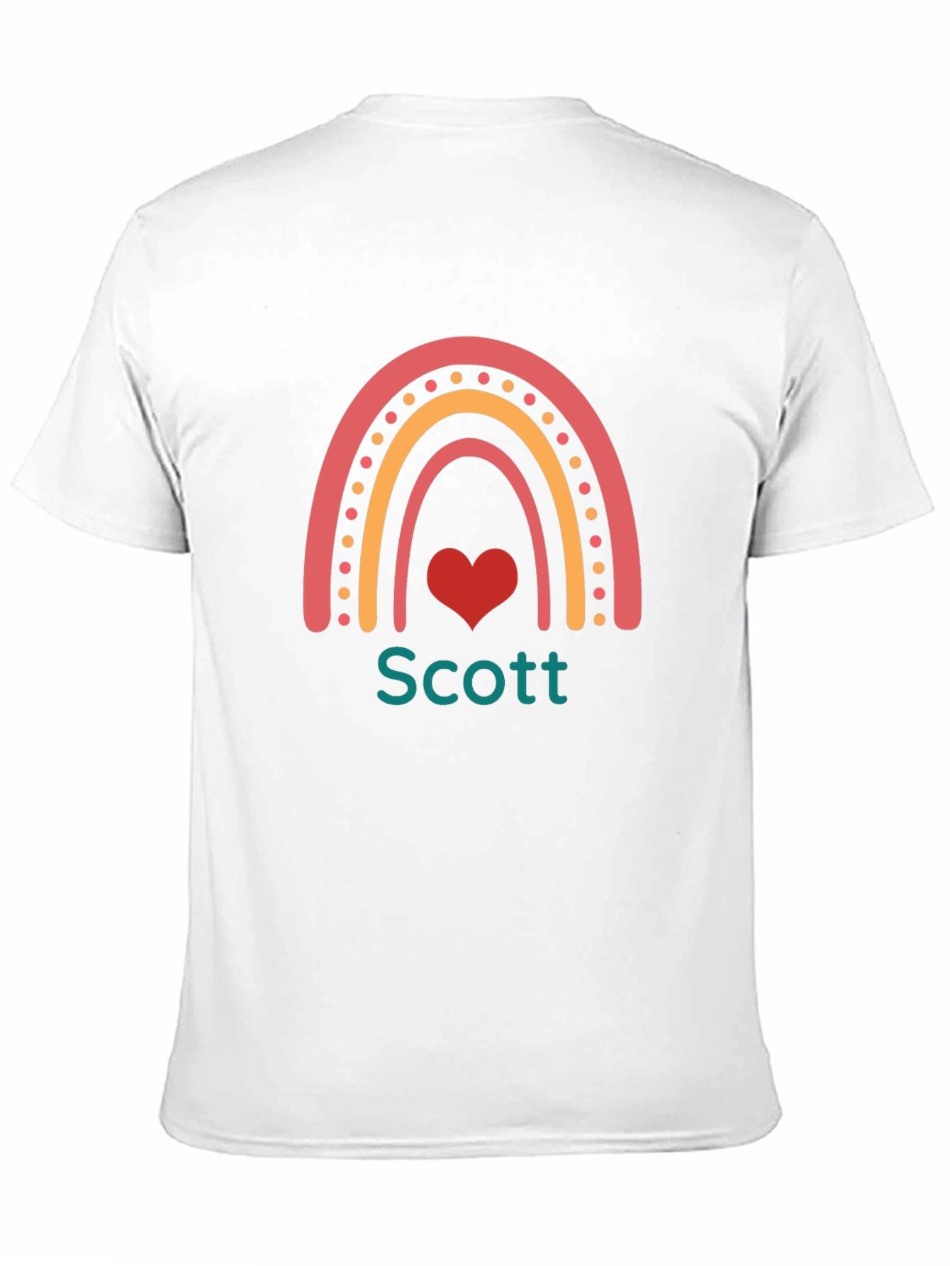 Personalized Rainbow Heart T-Shirt - Scott