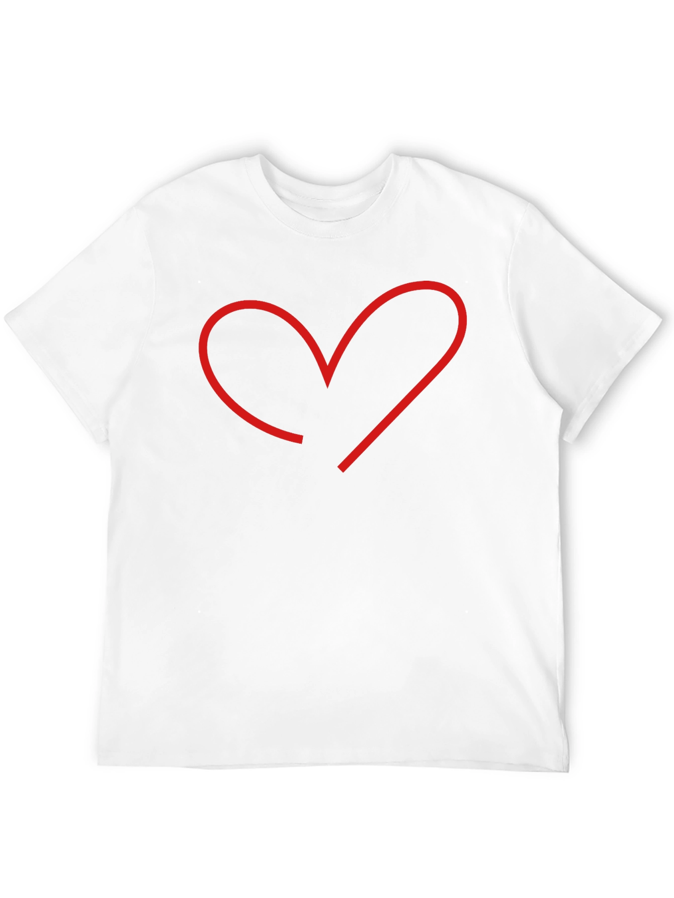 Minimalist Heart Outline Black T-Shirt