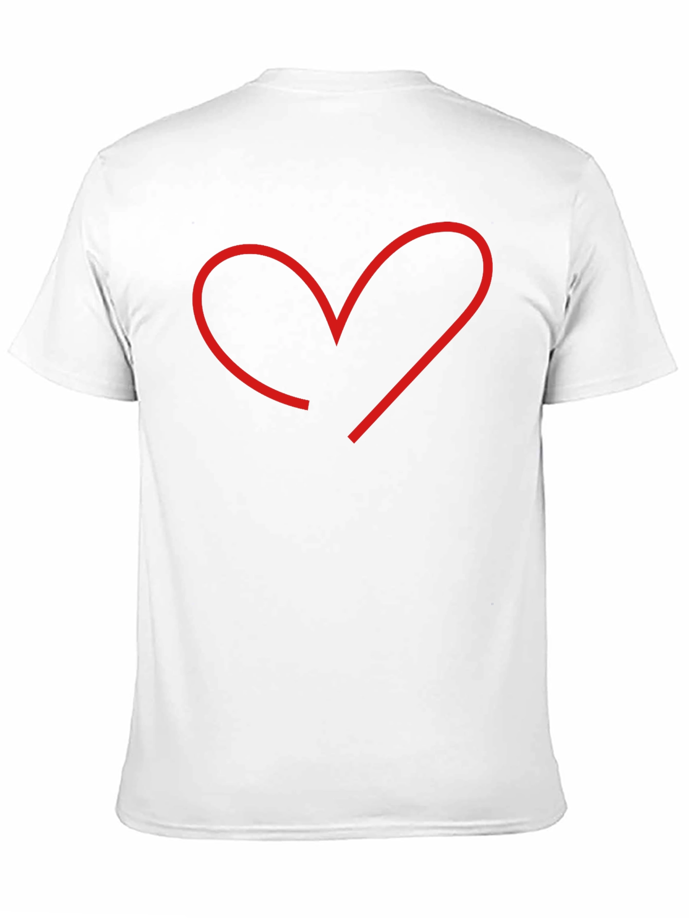 Minimalist Heart Outline Black T-Shirt