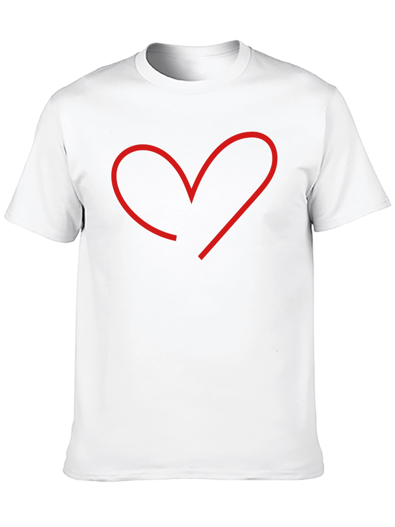 Minimalist Heart Outline Black T-Shirt