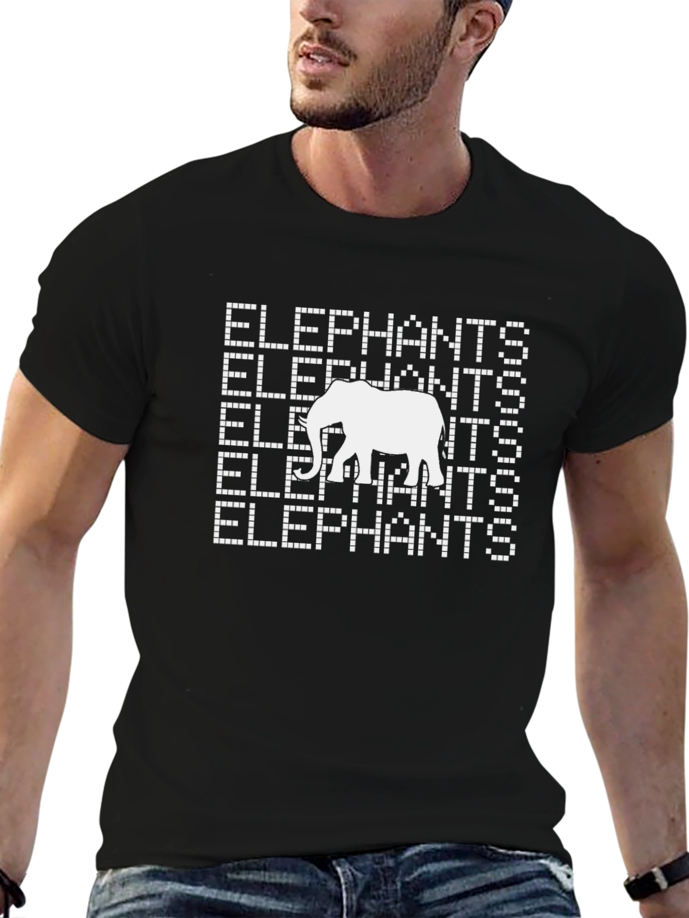 Elephant Pixel Art Graphic Tee
