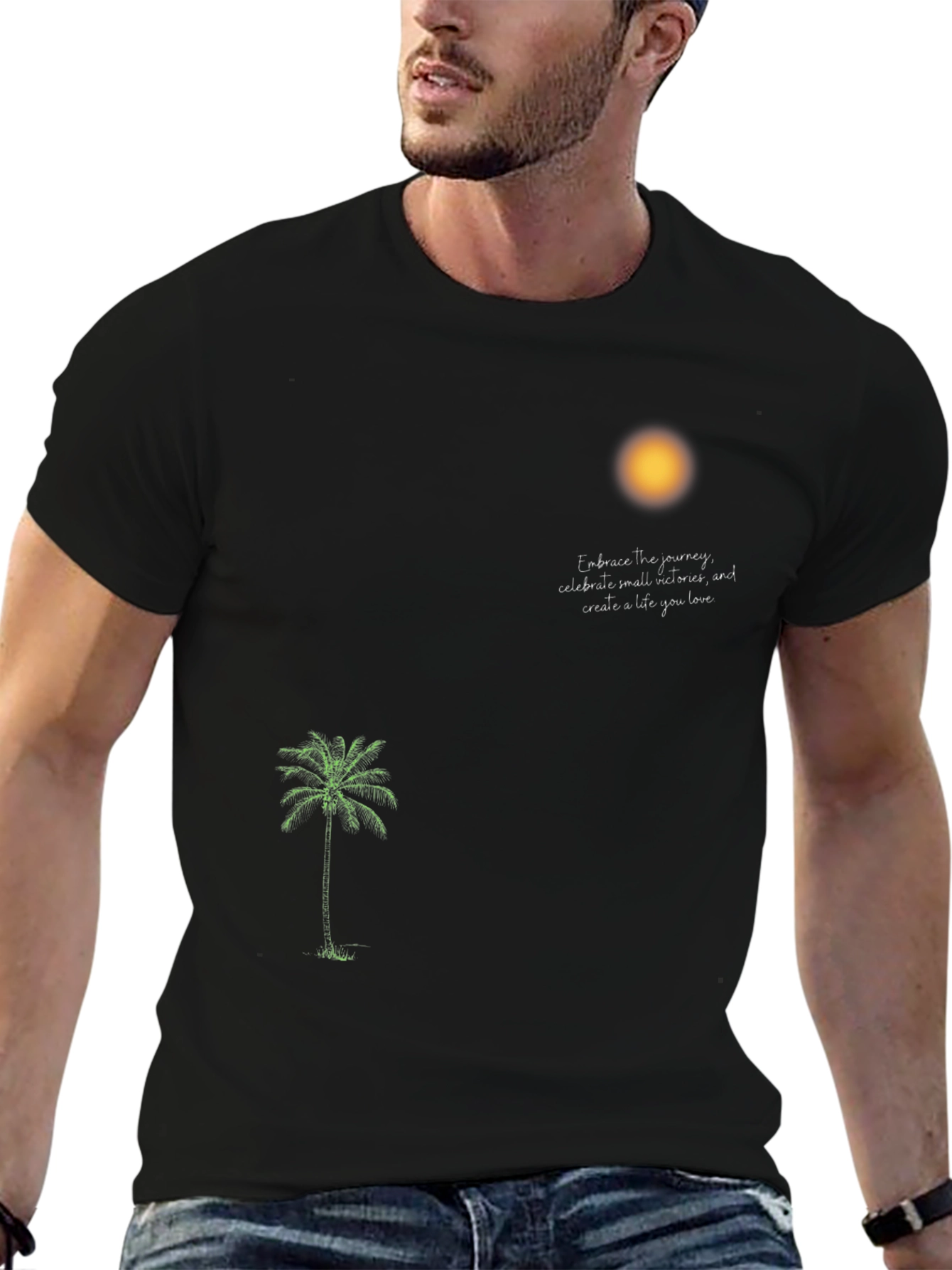 Tropical Vibes Black Tee