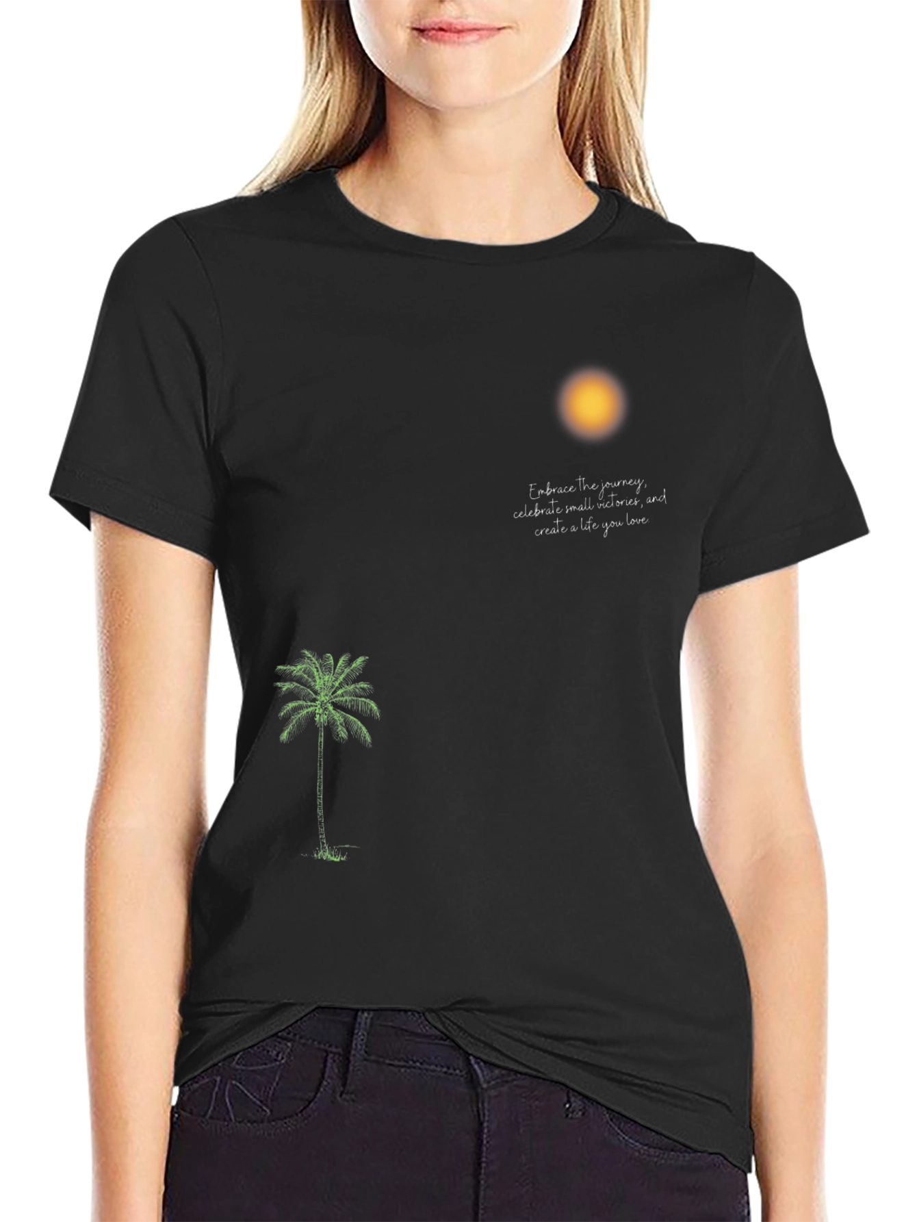 Tropical Vibes Black Tee