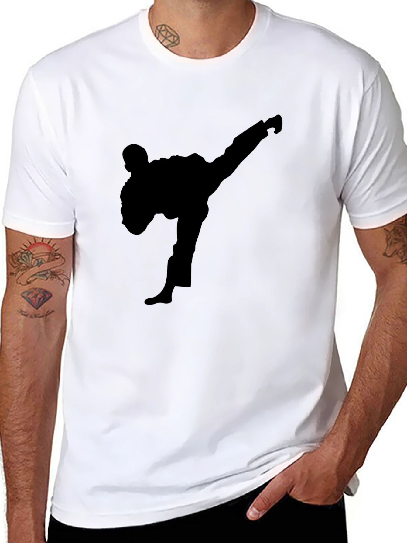 Karate Silhouette Black T-Shirt
