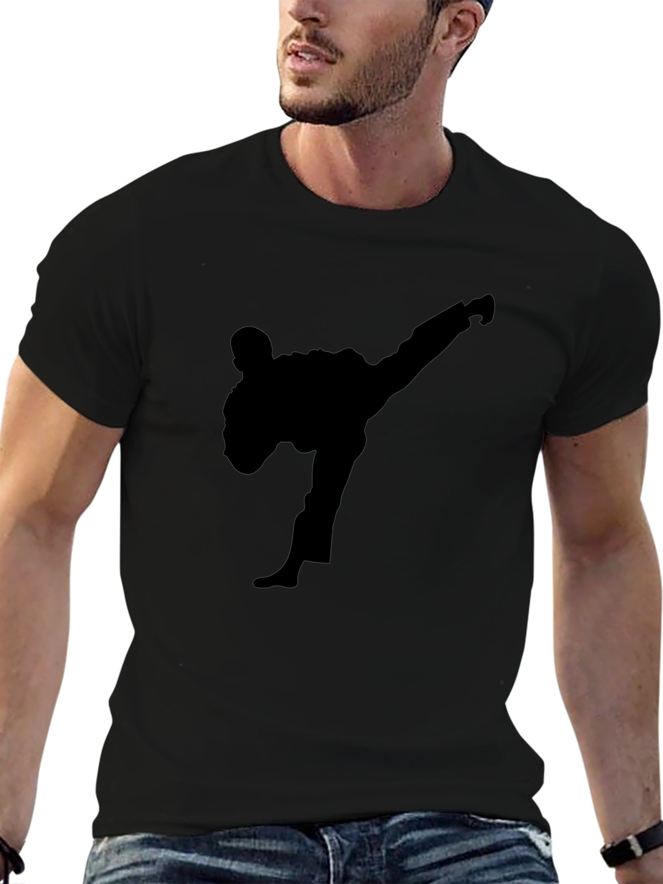 Karate Silhouette Black T-Shirt