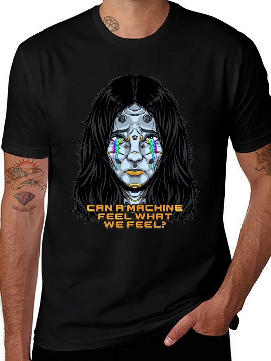 Cyberpunk Robot Tears T-Shirt - Can a Machine Feel?