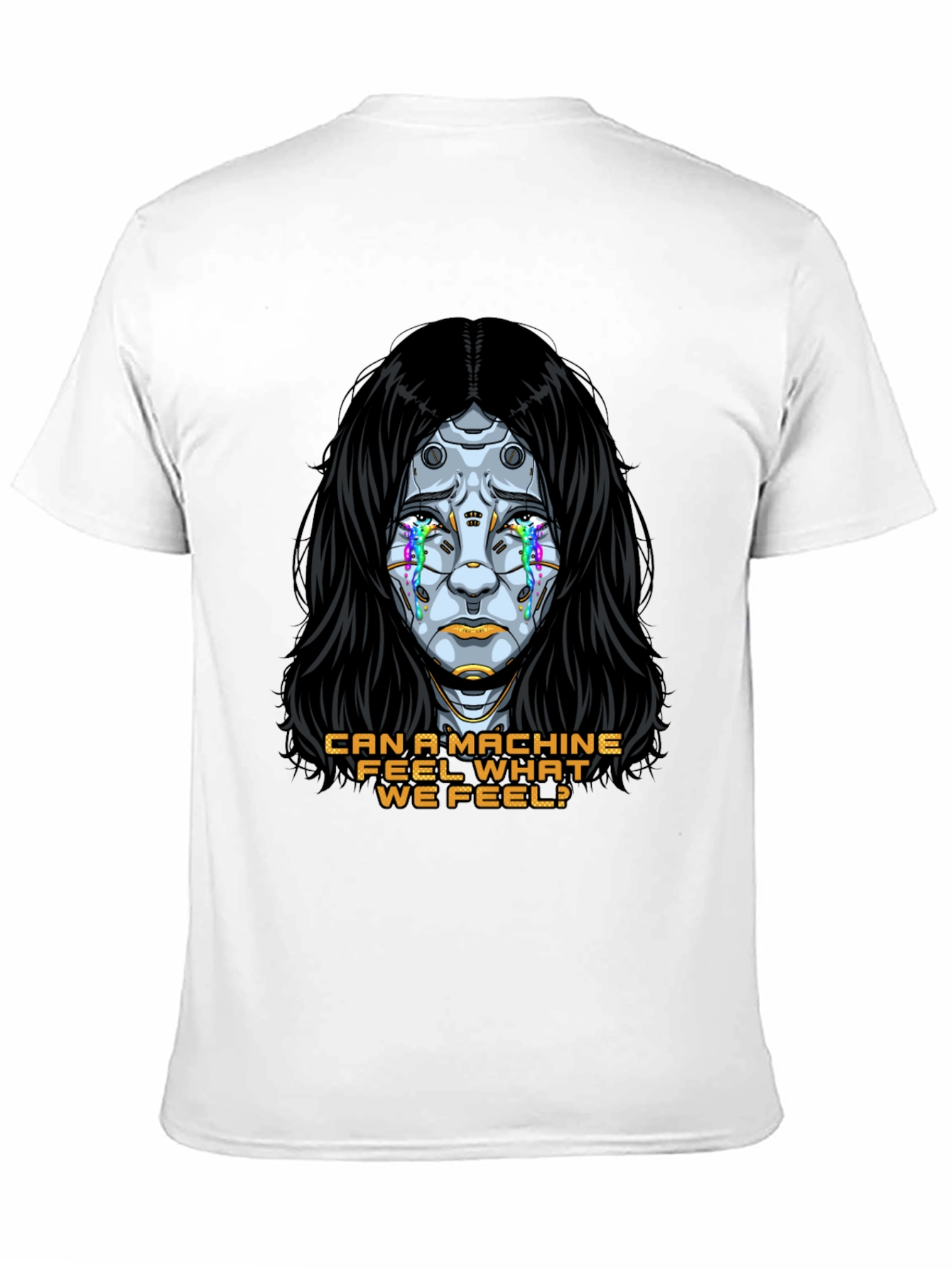 Cyberpunk Robot Tears T-Shirt - Can a Machine Feel?