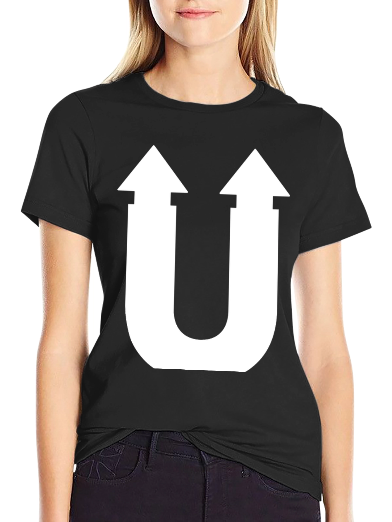 Unique U-Arrow Graphic Tee - Stylish Cotton T-Shirt